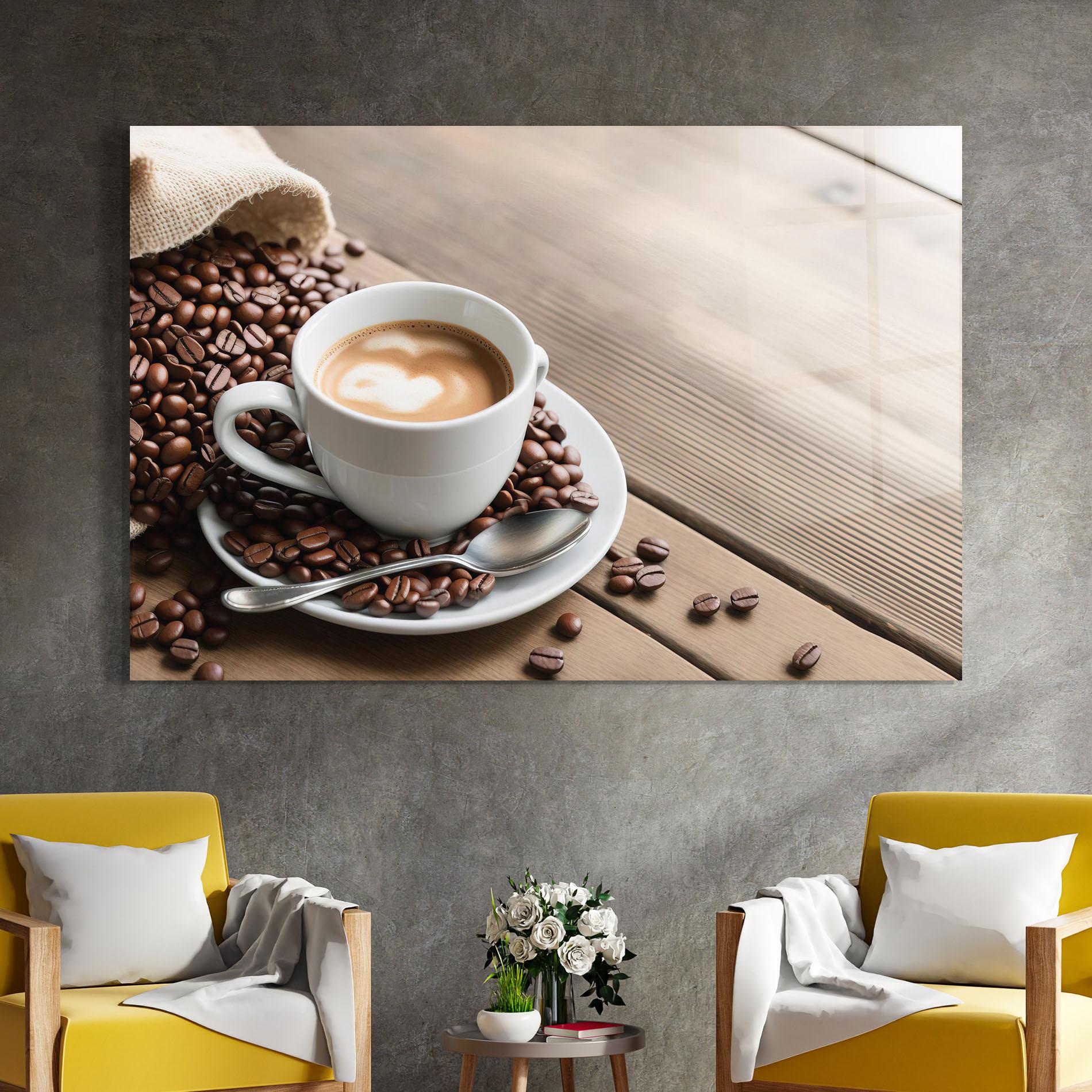Glasbild Coffee On Table mockup 4