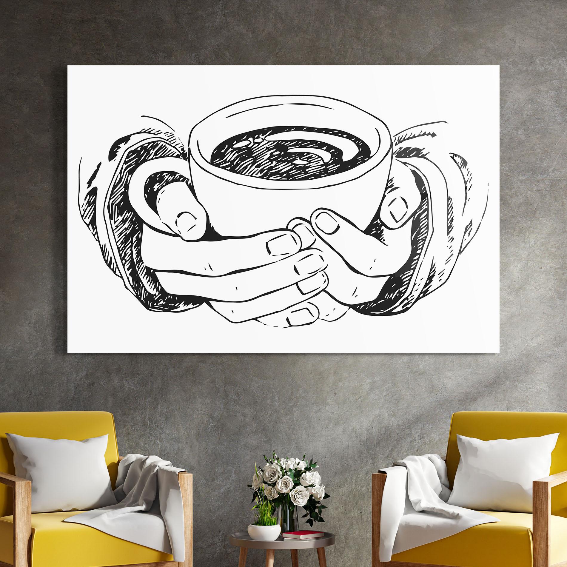 Glasbild Holding Coffee mockup 4