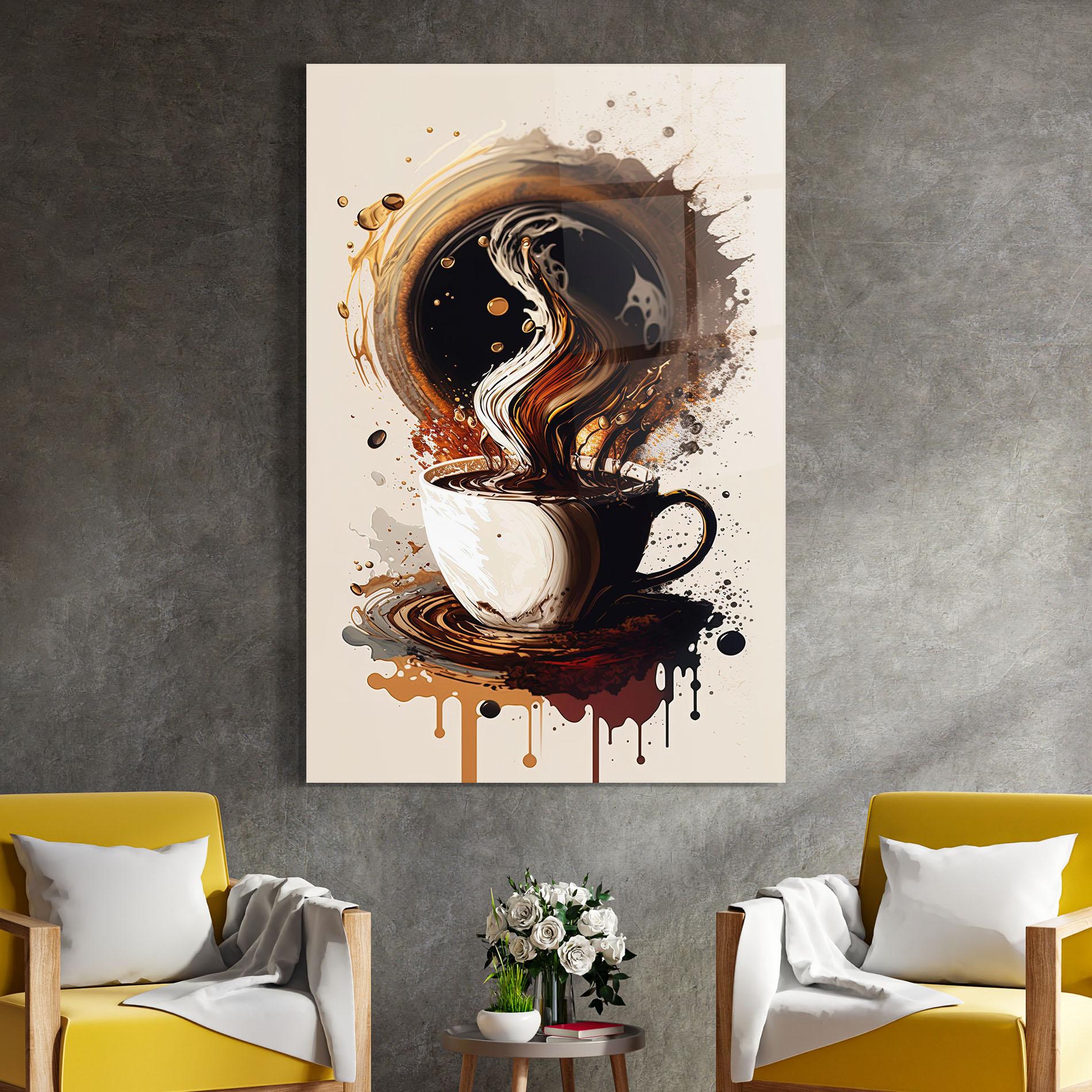 Glasbild Coffee Art mockup 4