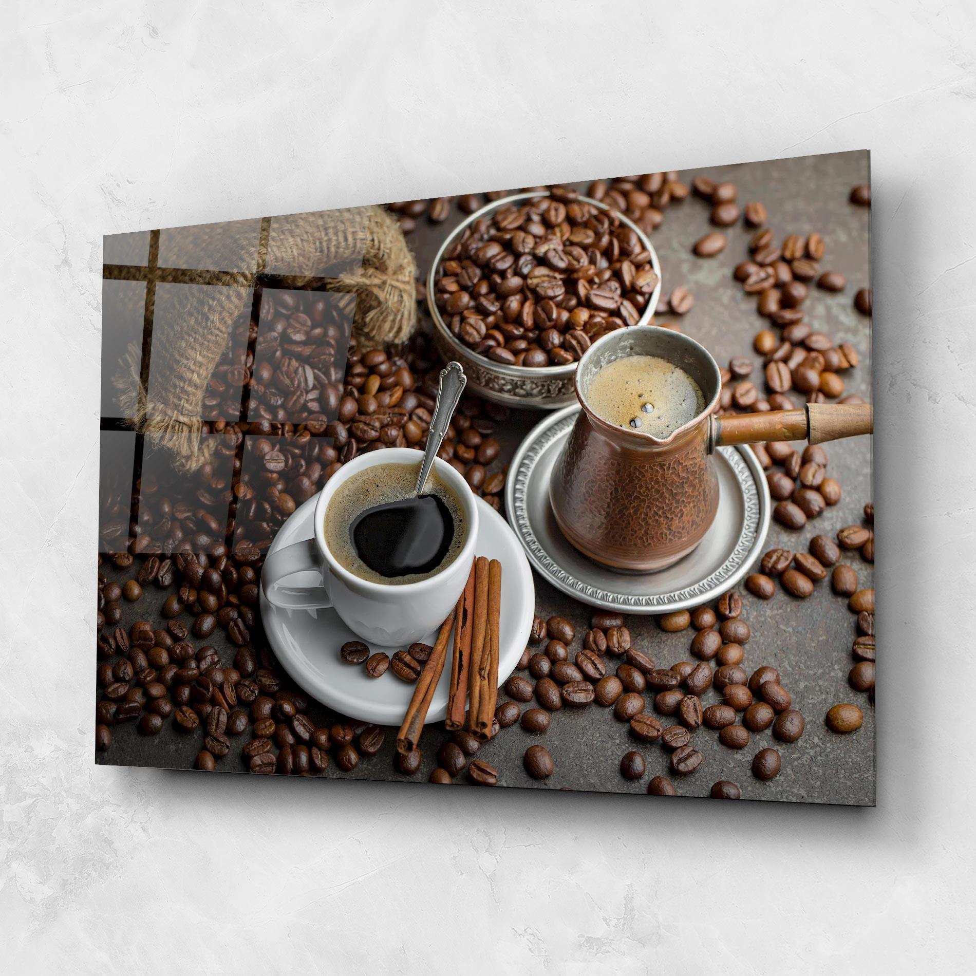 Glasbild Black Coffee Bean mockup 1