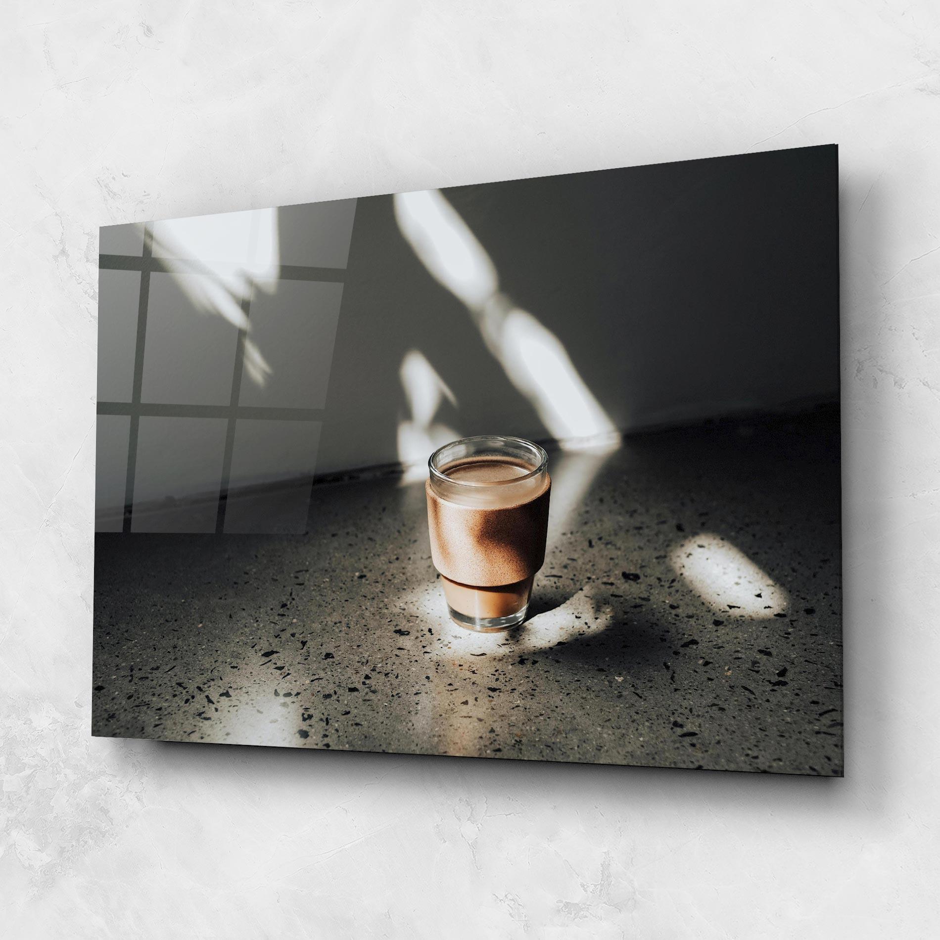 Glasbild Coffee In The Sun mockup 1