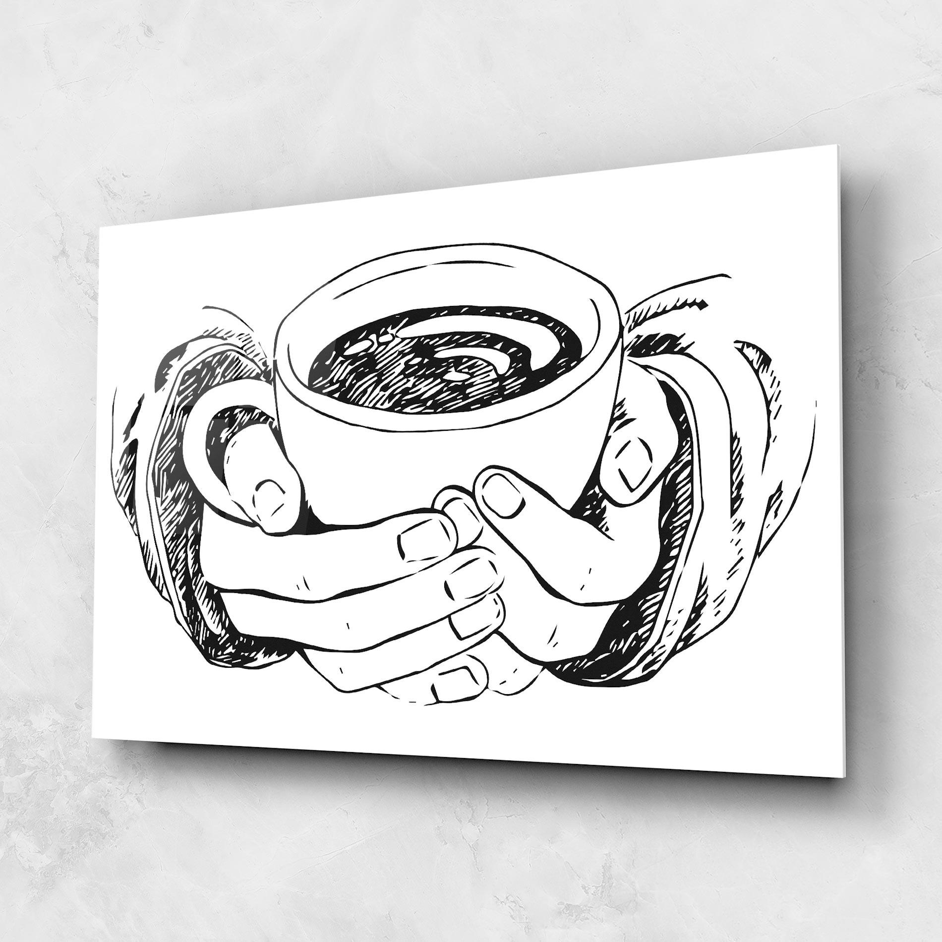 Glasbild Holding Coffee mockup 1