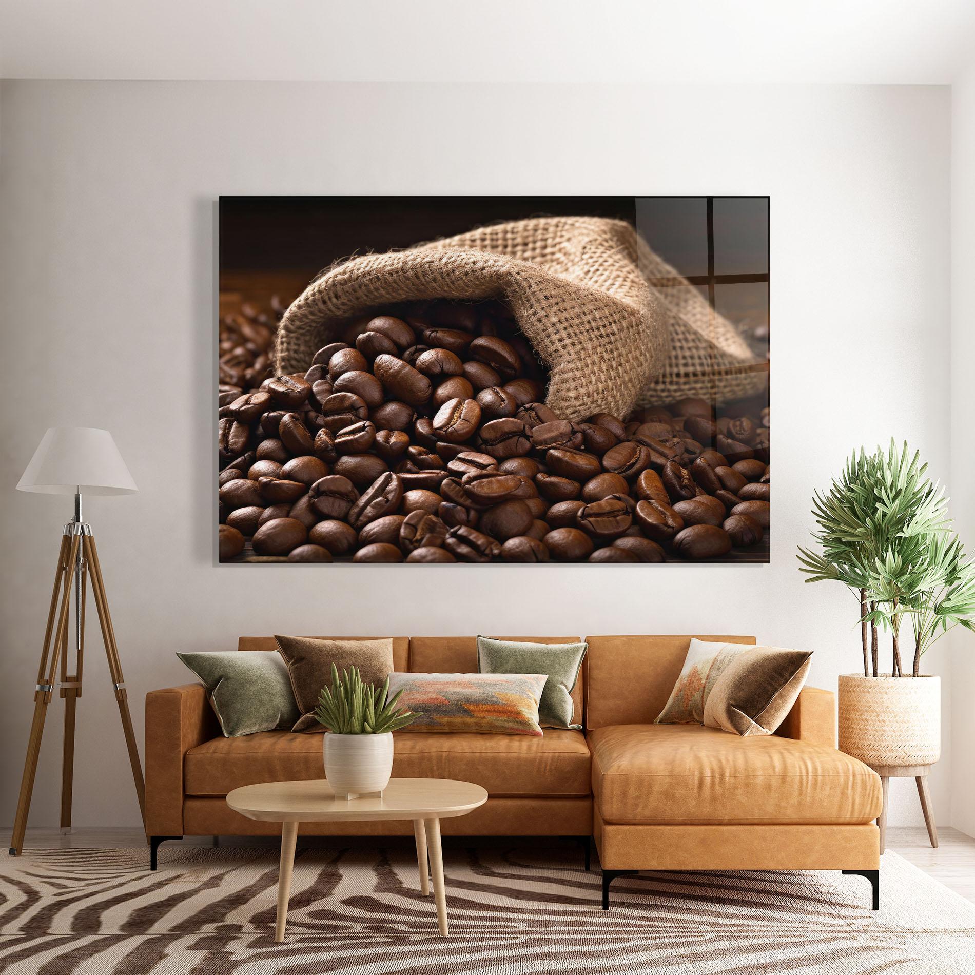 Glasbild Bag Of Coffee Beans mockup 7