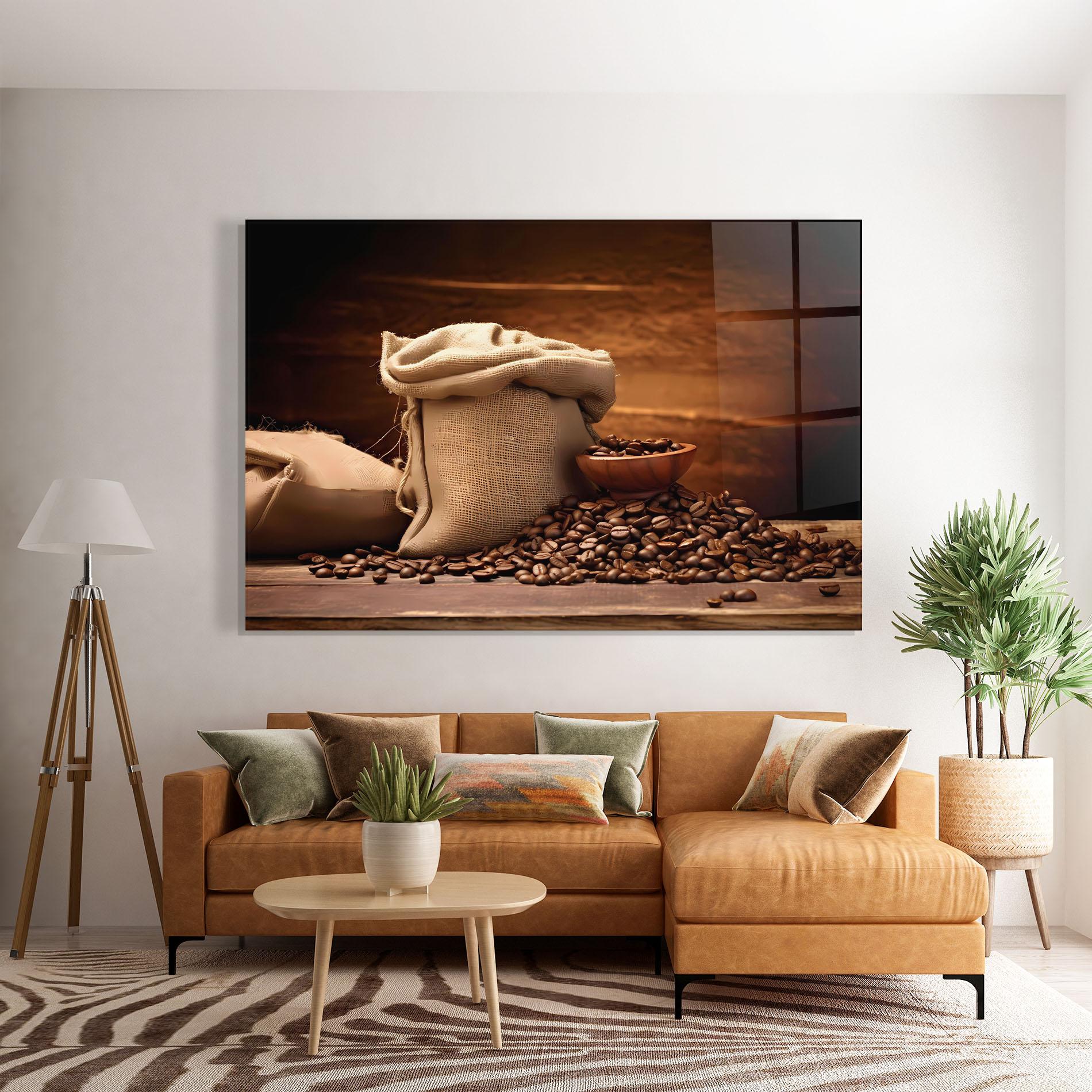 Glasbild Big Bag Of Coffee Beans mockup 7