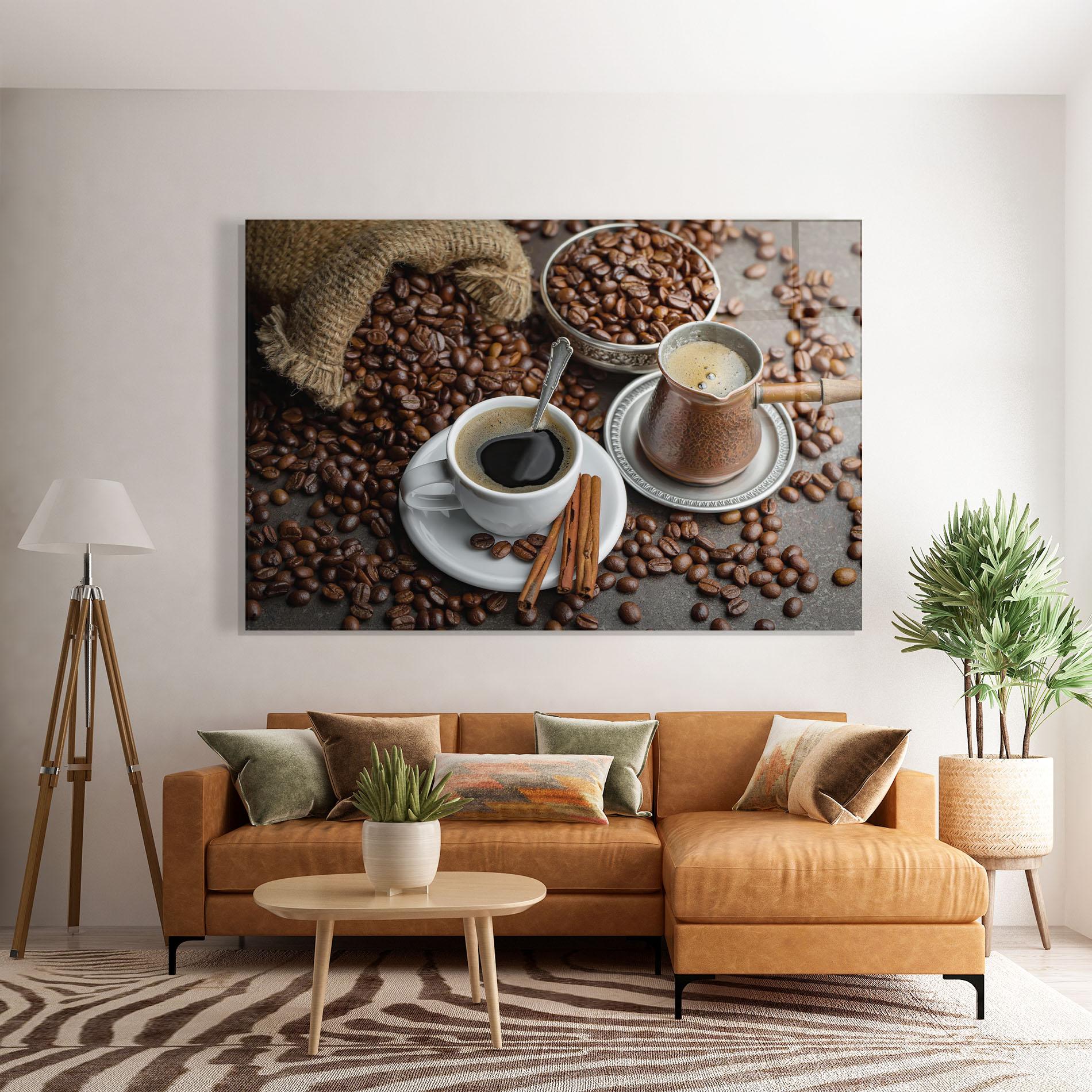 Glasbild Black Coffee Bean mockup 7