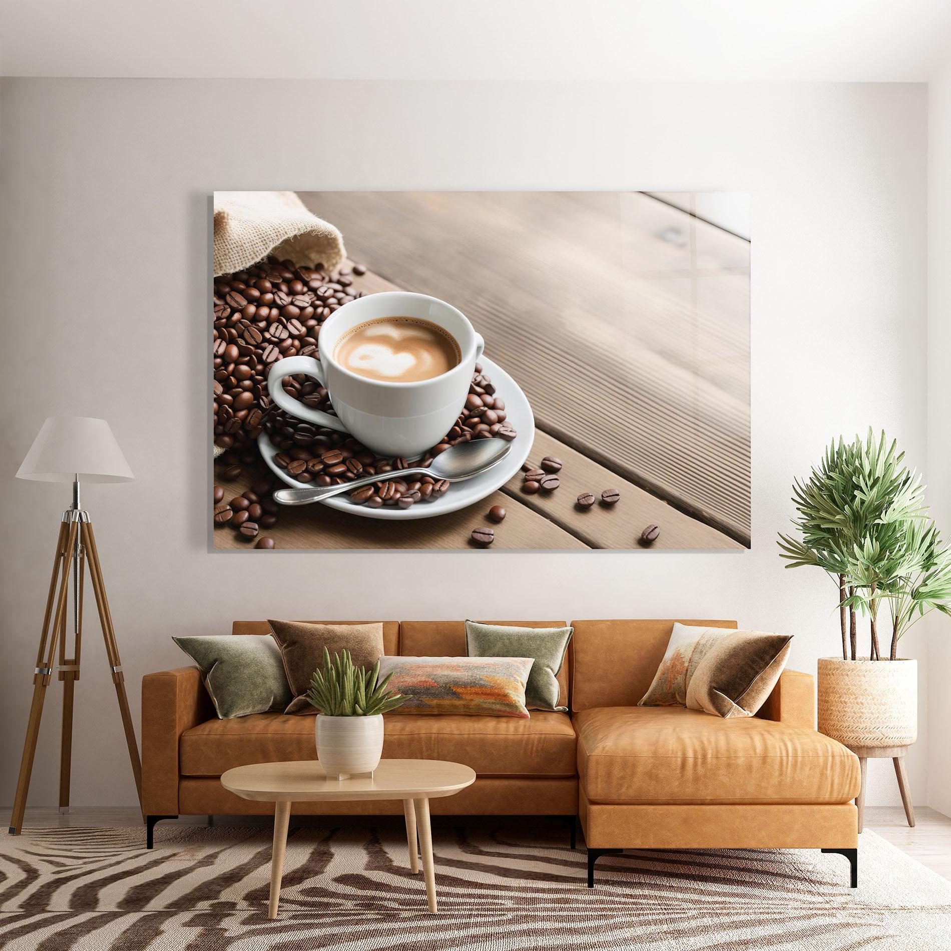 Glasbild Coffee On Table mockup 7