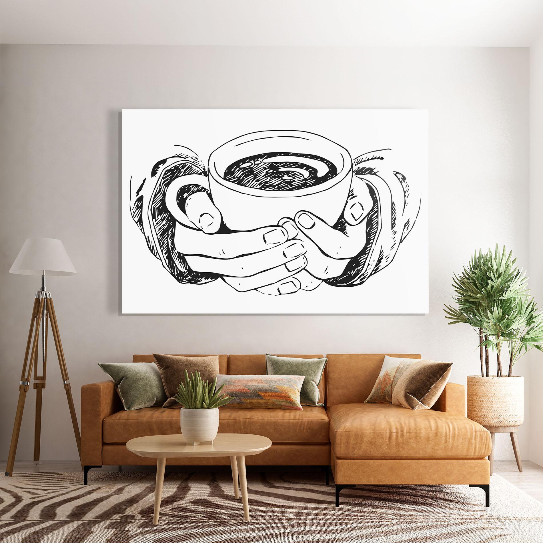 Glasbild Holding Coffee mockup 7