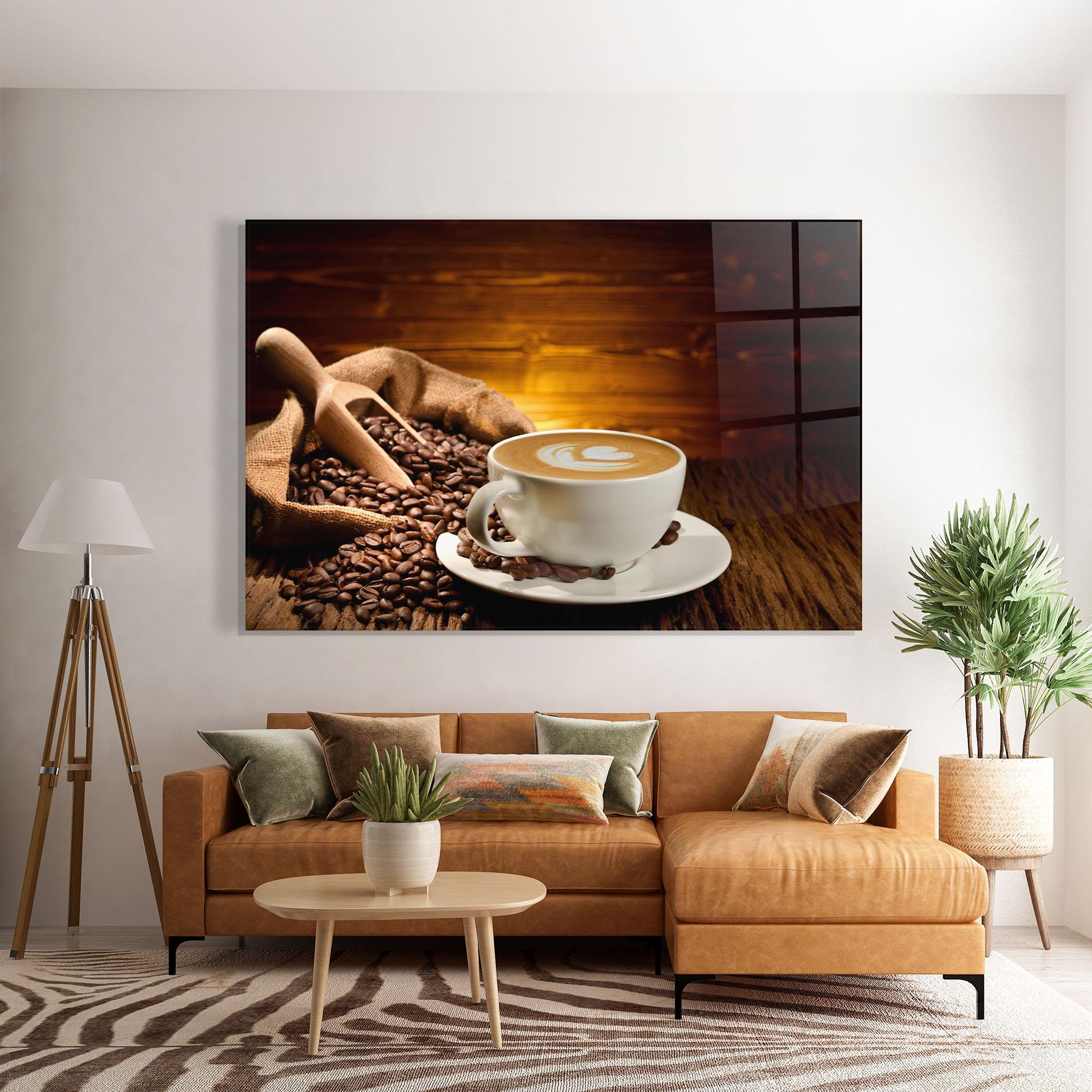 Glasbild Latte Coffee mockup 7