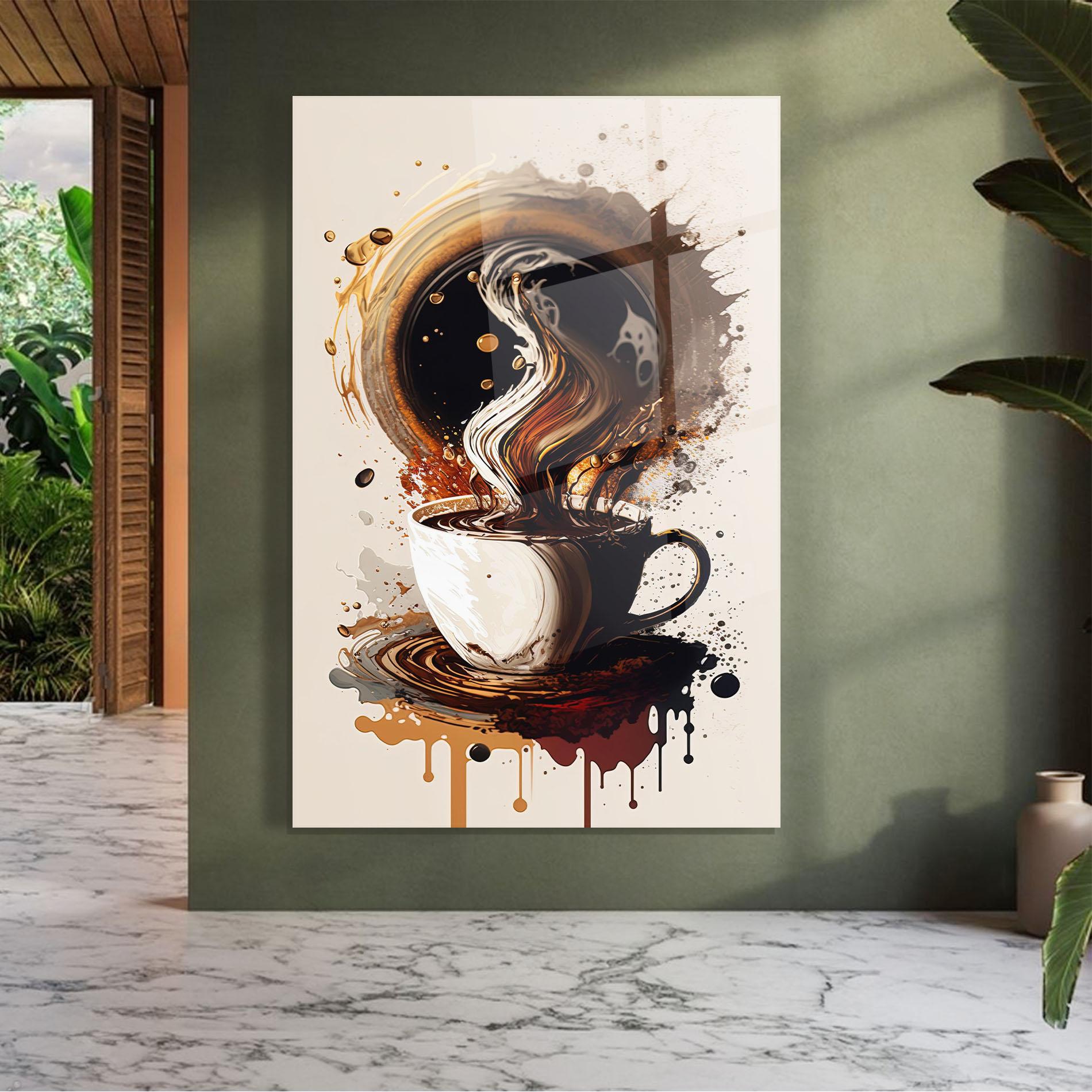 Glasbild Coffee Art mockup 7