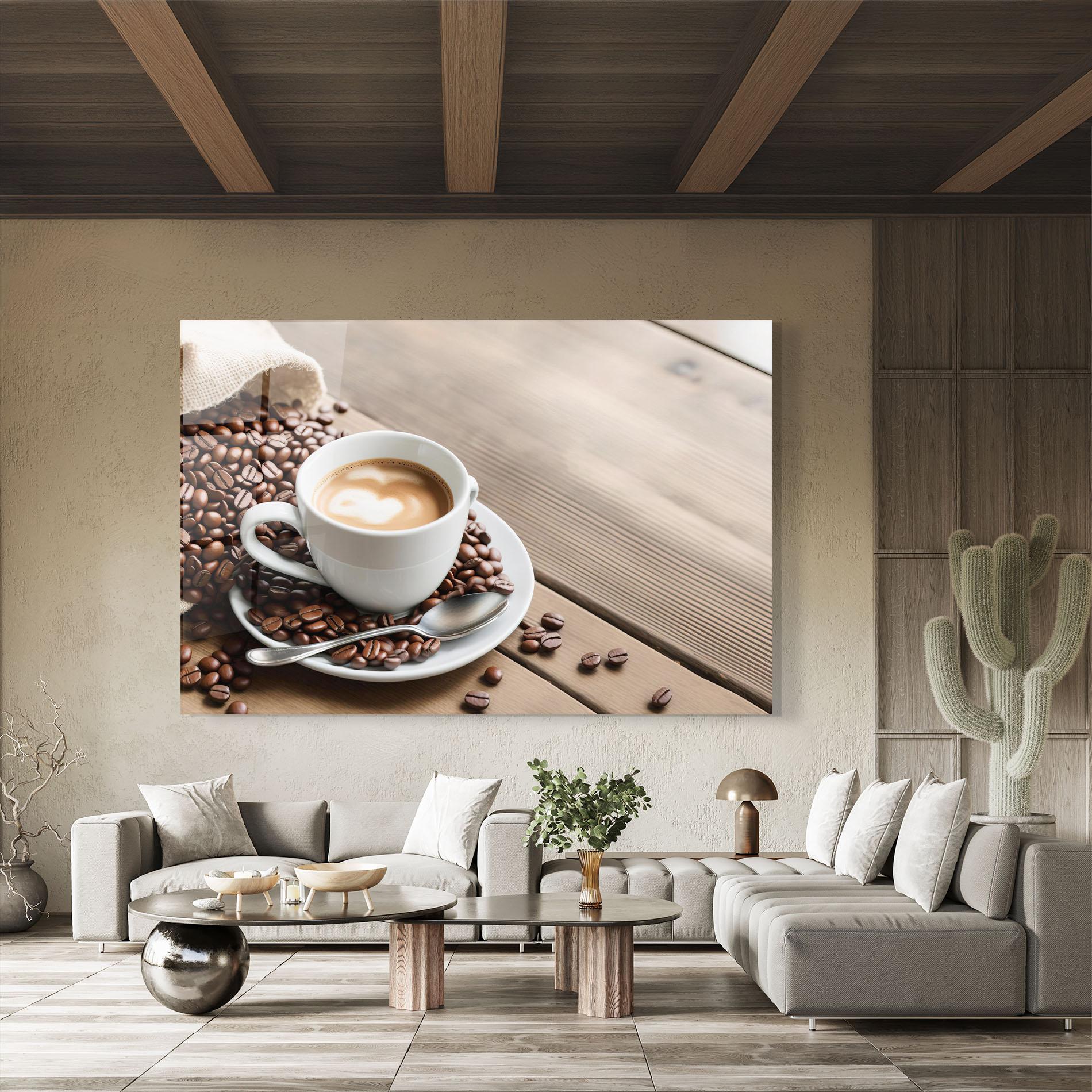 Glasbild Coffee On Table mockup 8
