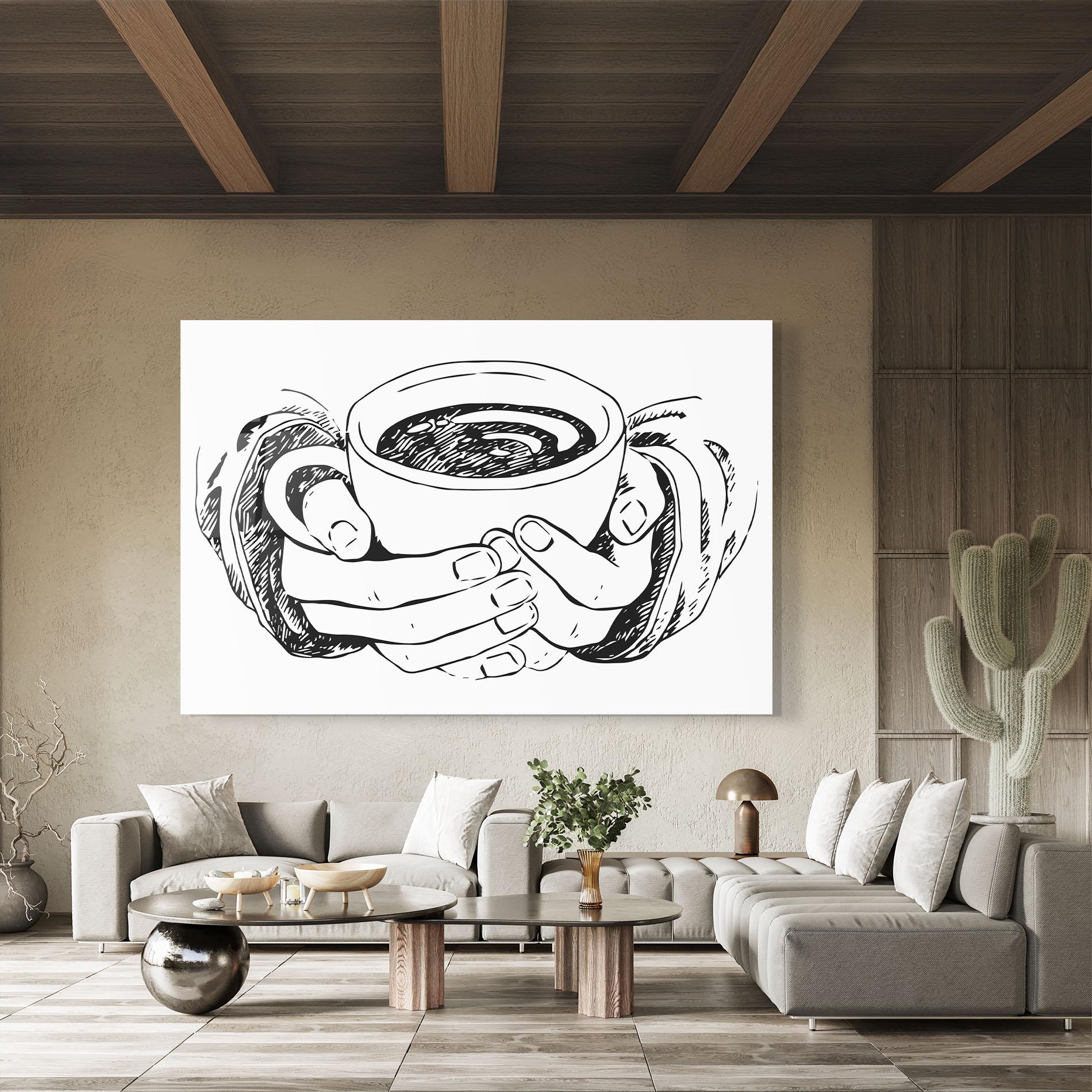 Glasbild Holding Coffee mockup 8