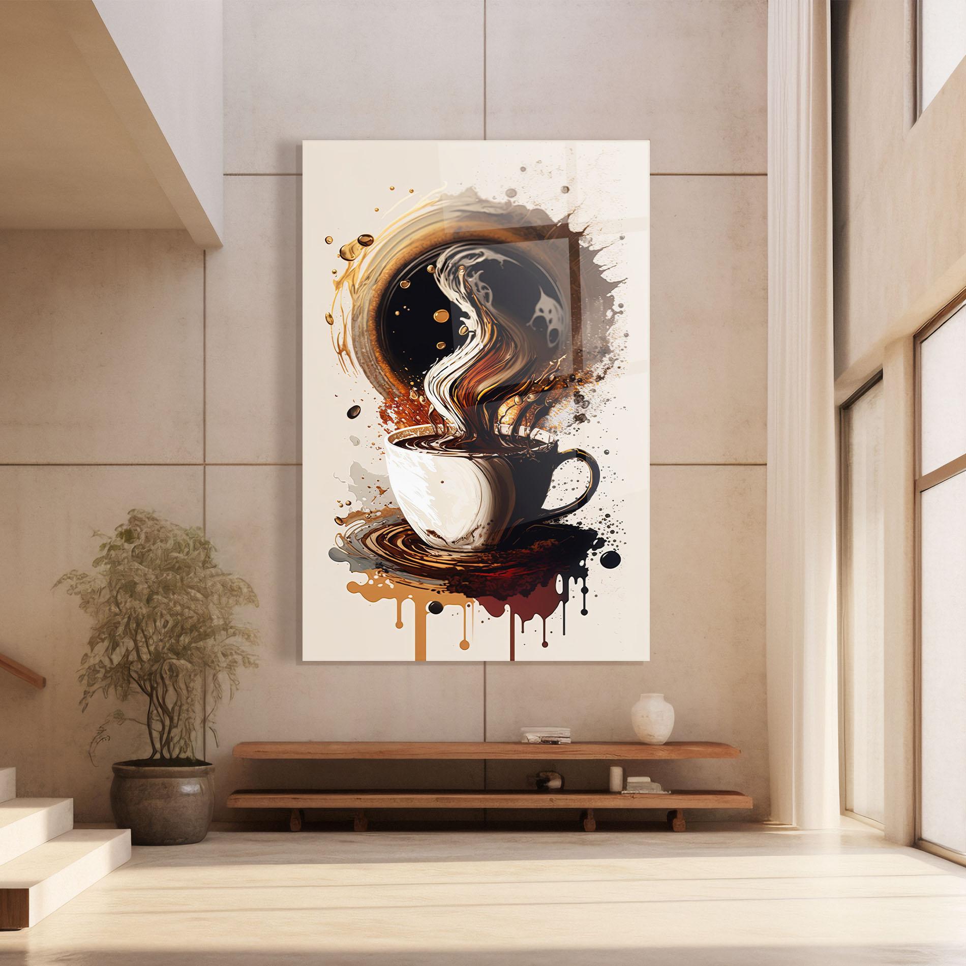 Glasbild Coffee Art mockup 8