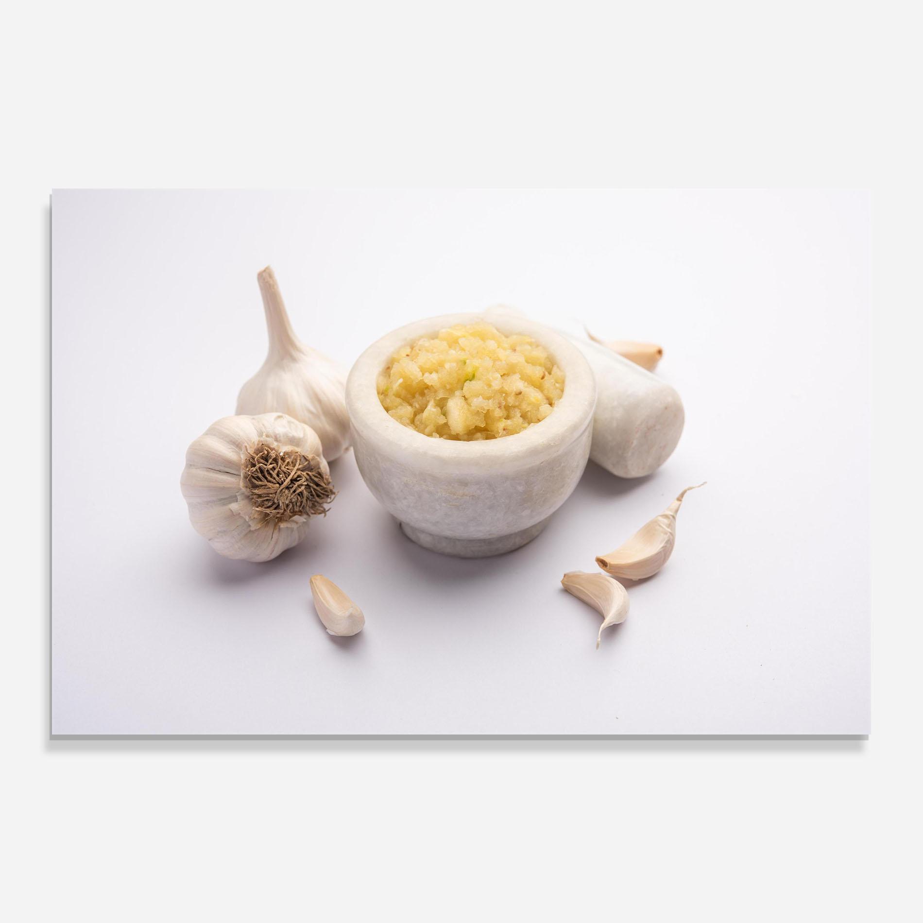 Glasbild Garlic Paste mockup 0
