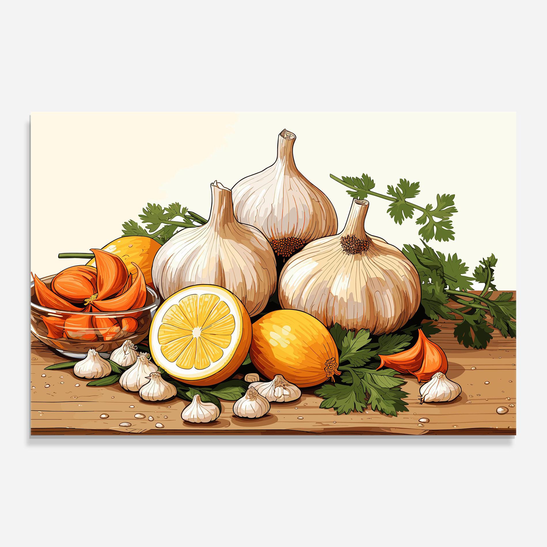 Glasbild Garlic Seasoning mockup 0