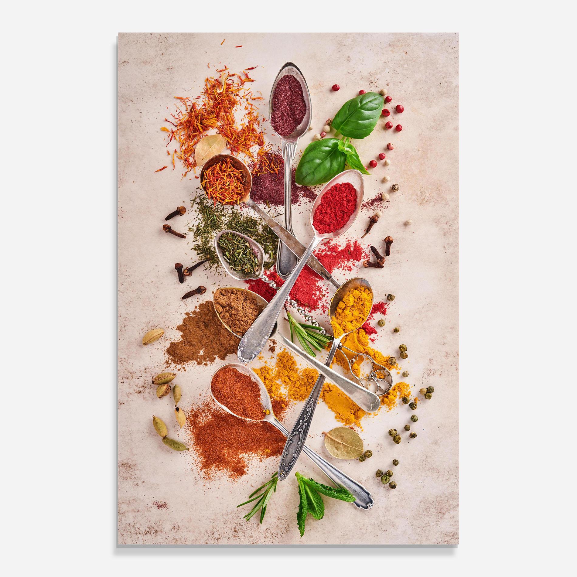 Glasbild Colorful Spices Cooking mockup 0