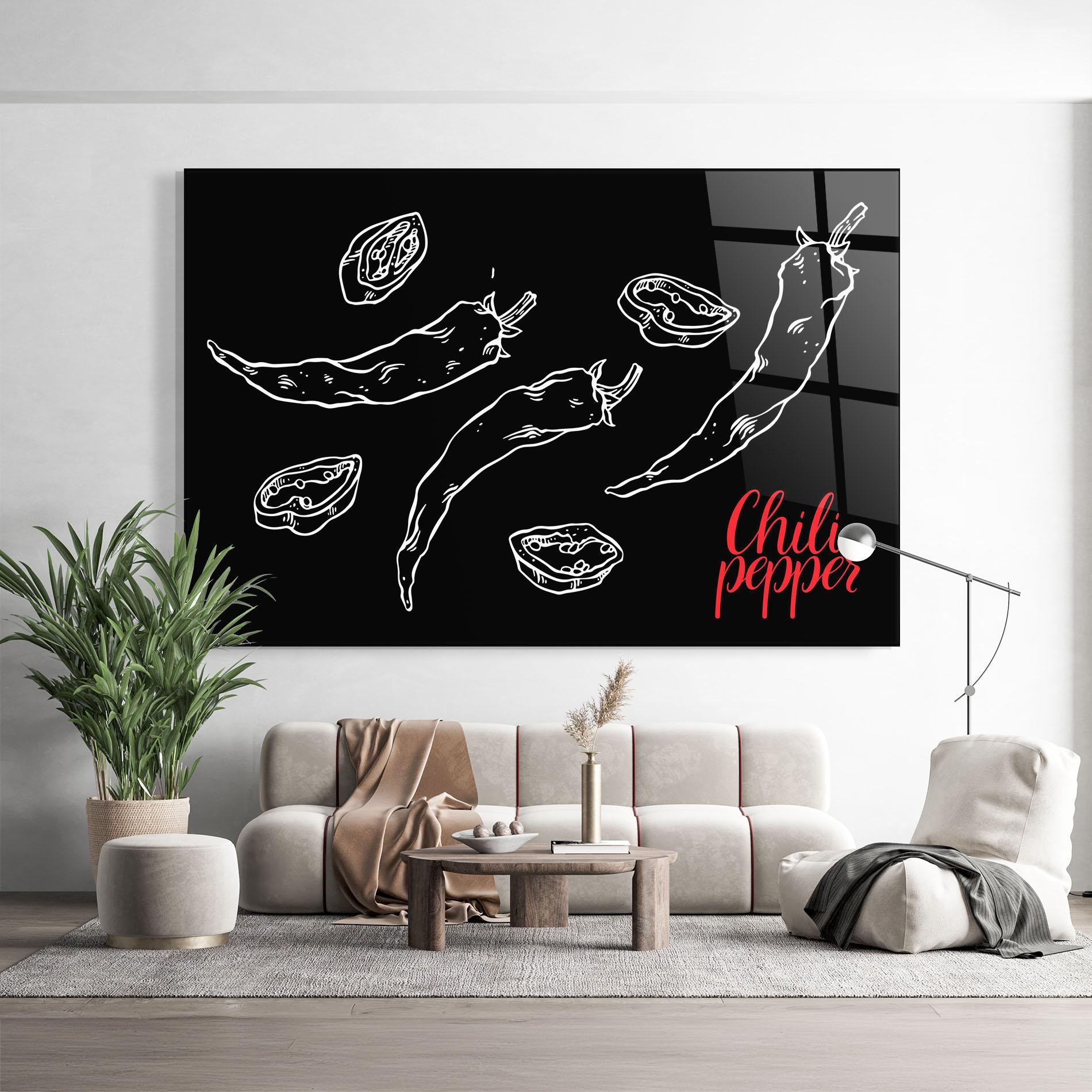Glasbild Chili Papper mockup 9