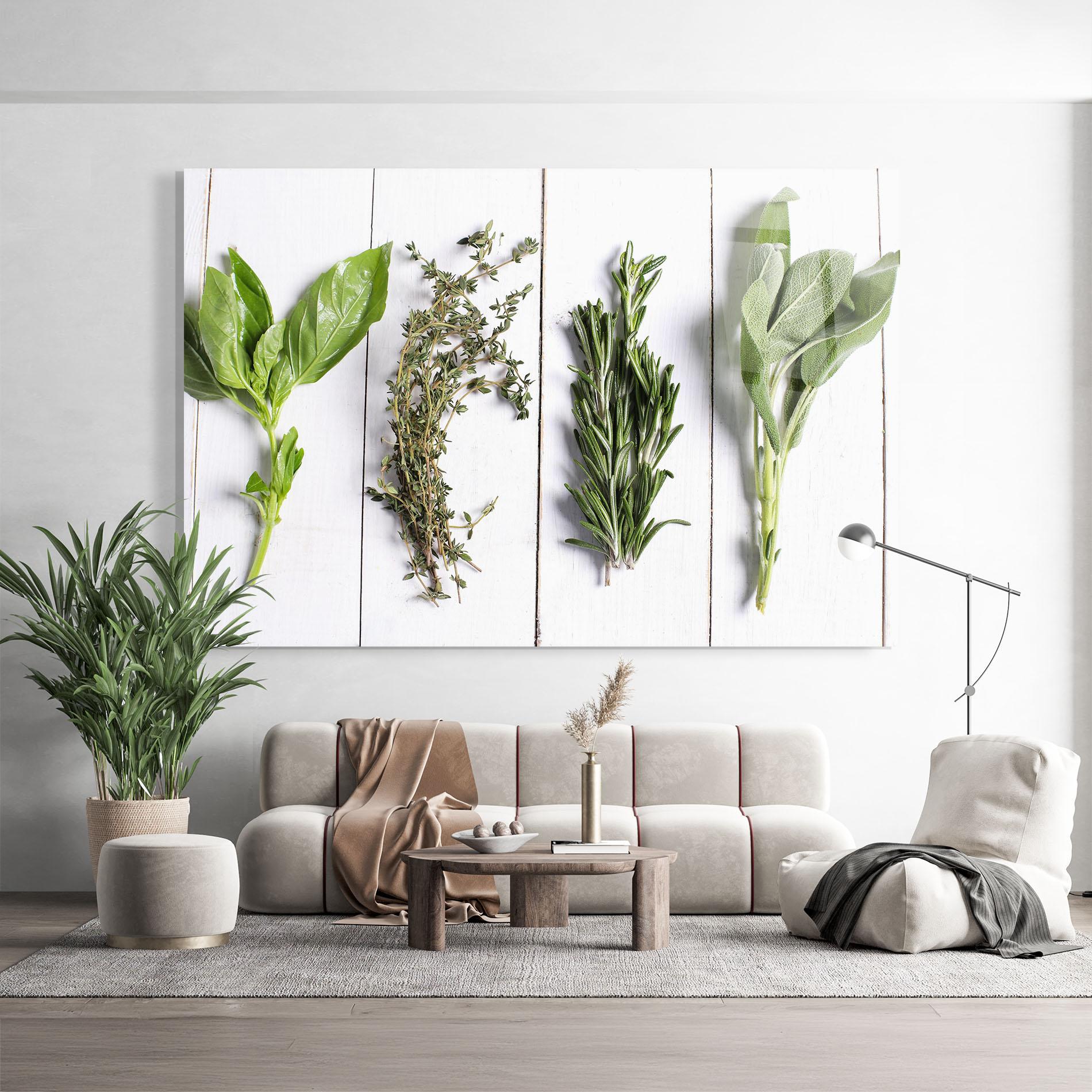 Glasbild Different Herbs mockup 9