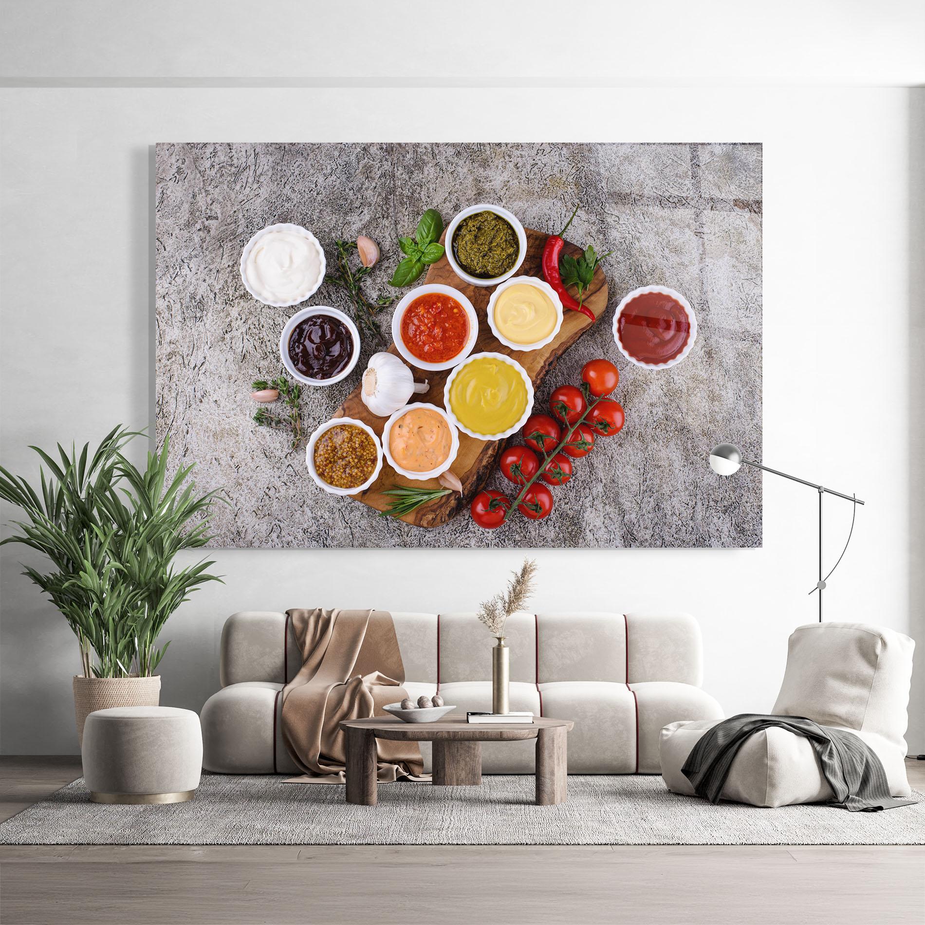 Glasbild Different Sauces mockup 9