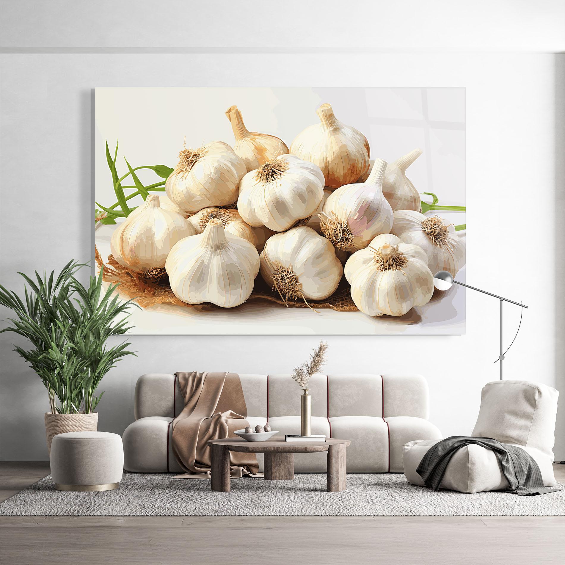 Glasbild Garlic Art mockup 9