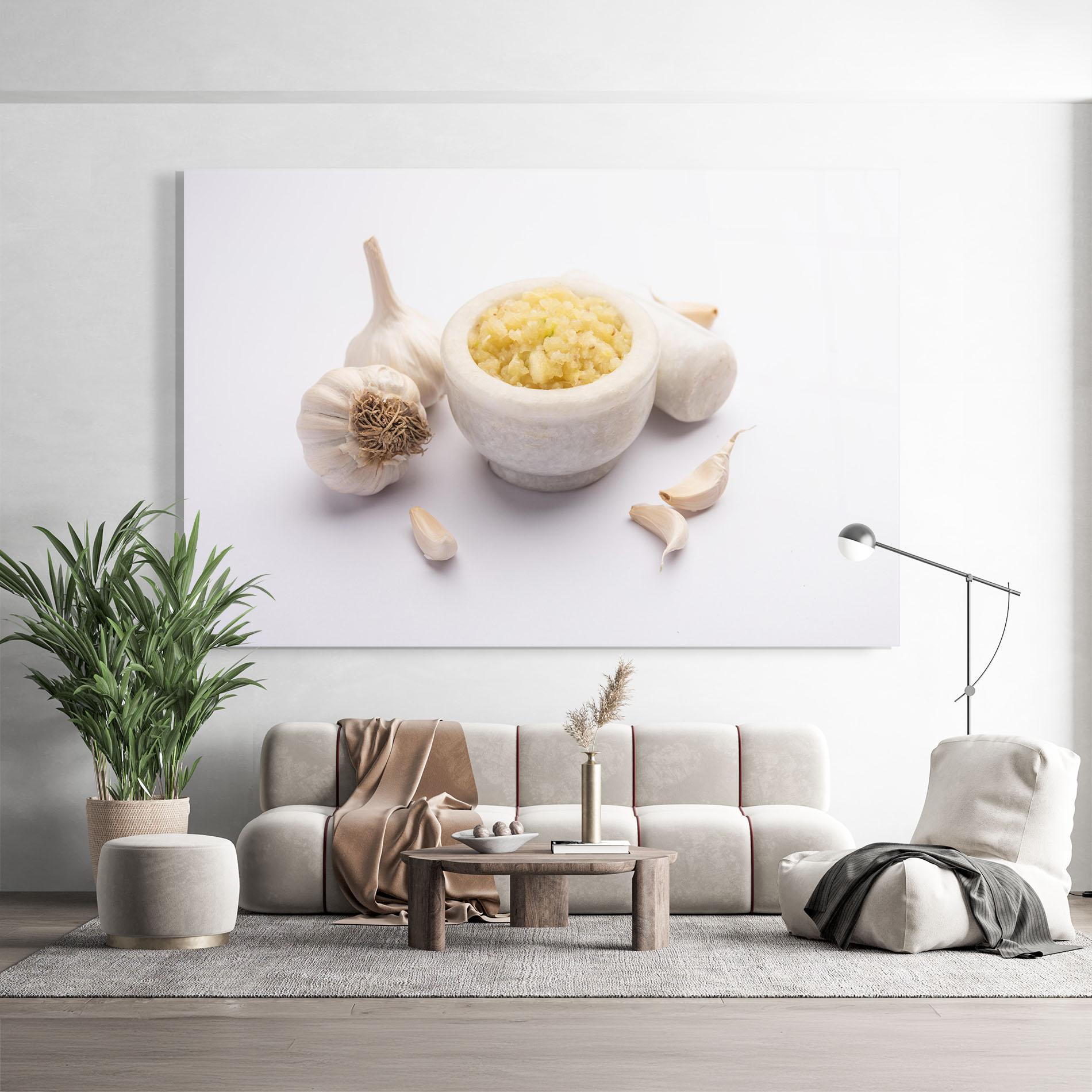 Glasbild Garlic Paste mockup 9