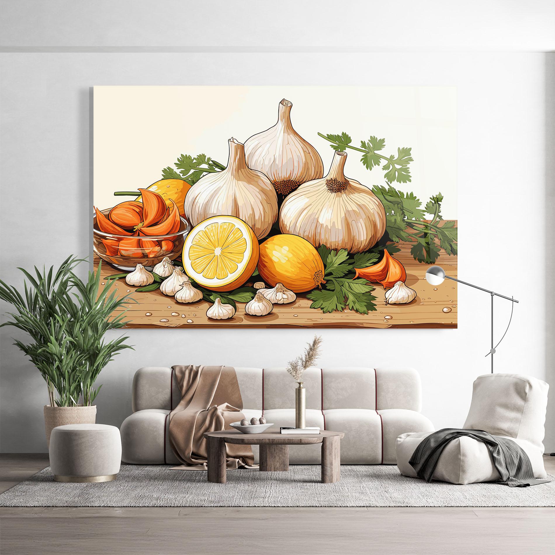 Glasbild Garlic Seasoning mockup 9