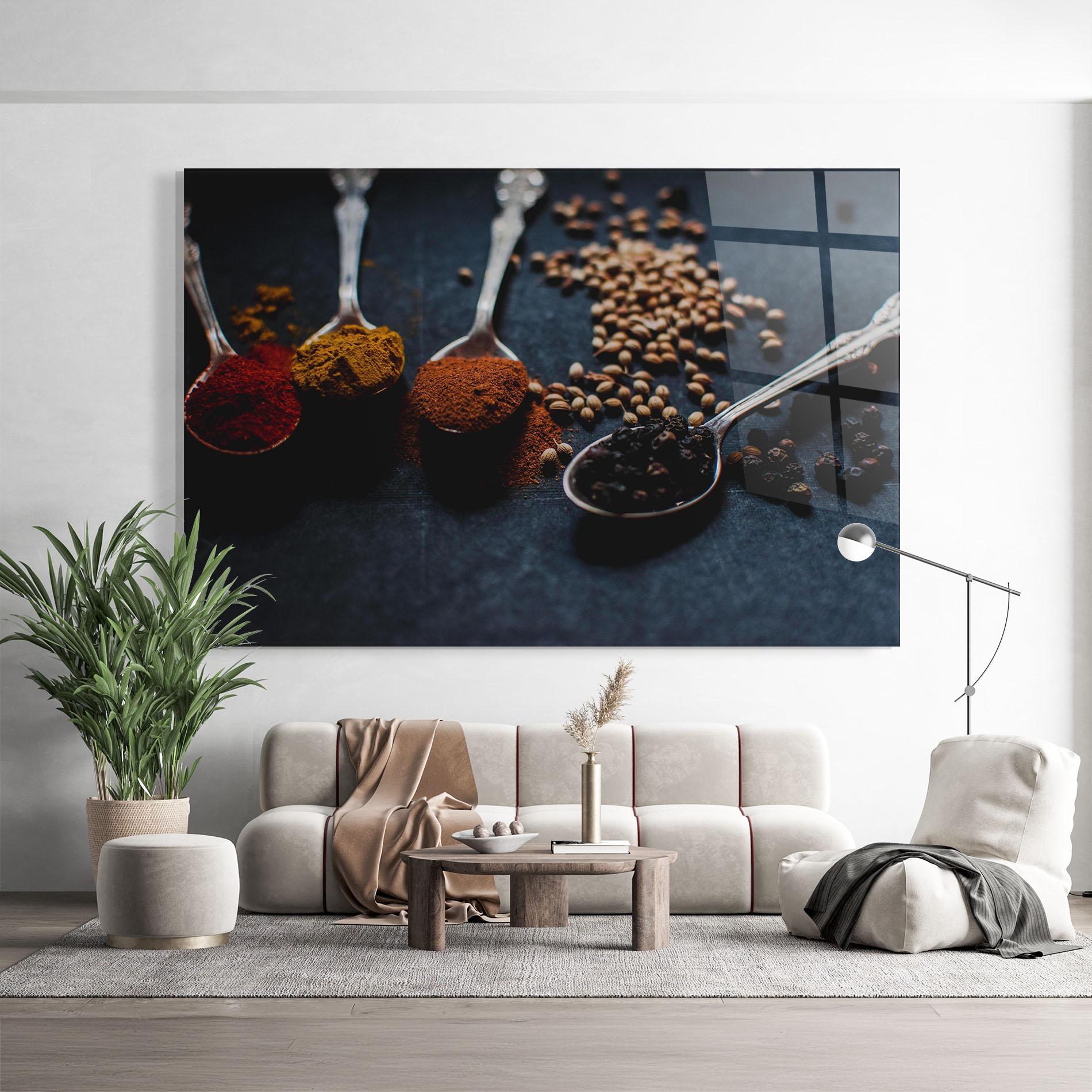 Glasbild Spices Spoon mockup 9