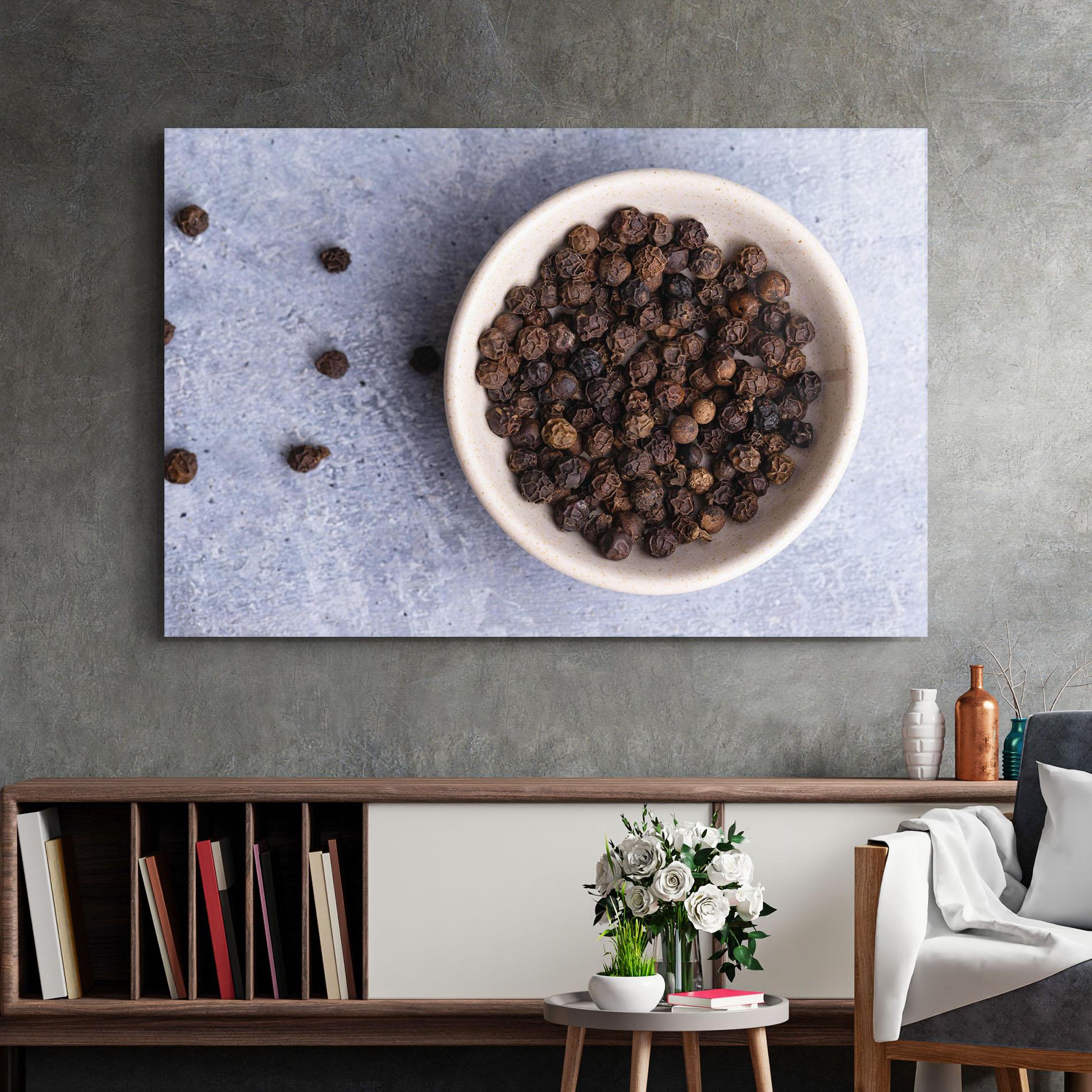 Glasbild Black Pepper mockup 2