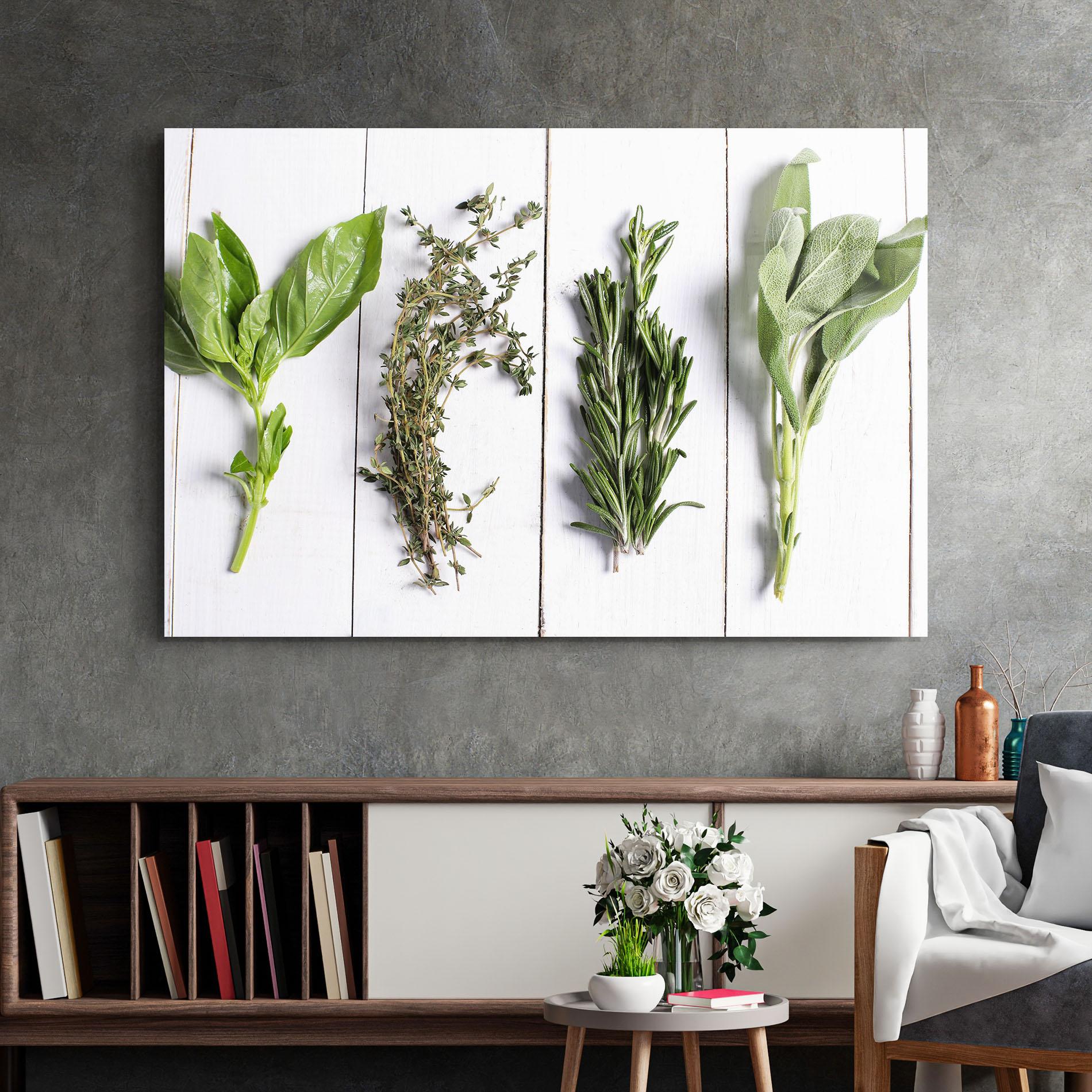 Glasbild Different Herbs mockup 2