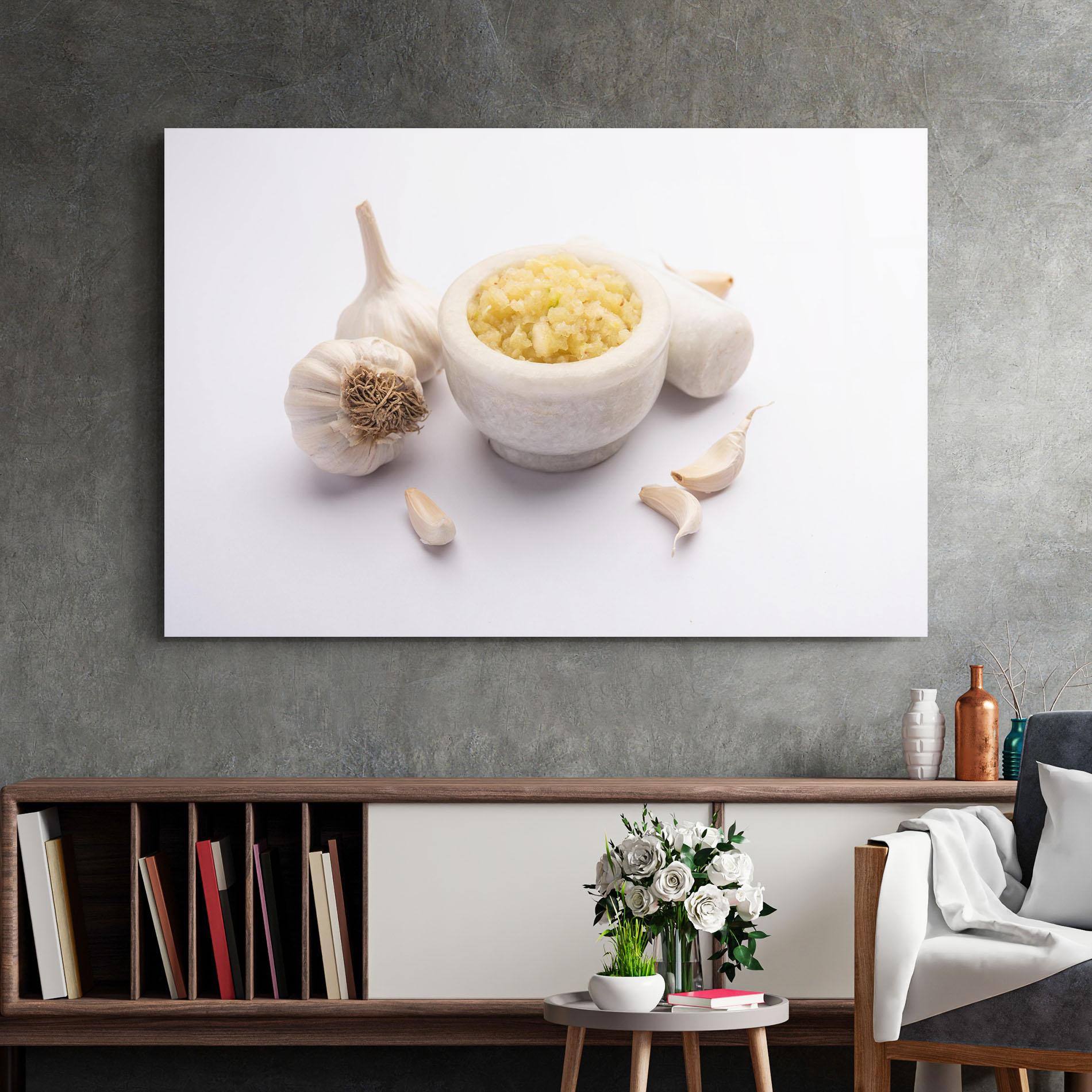 Glasbild Garlic Paste mockup 2