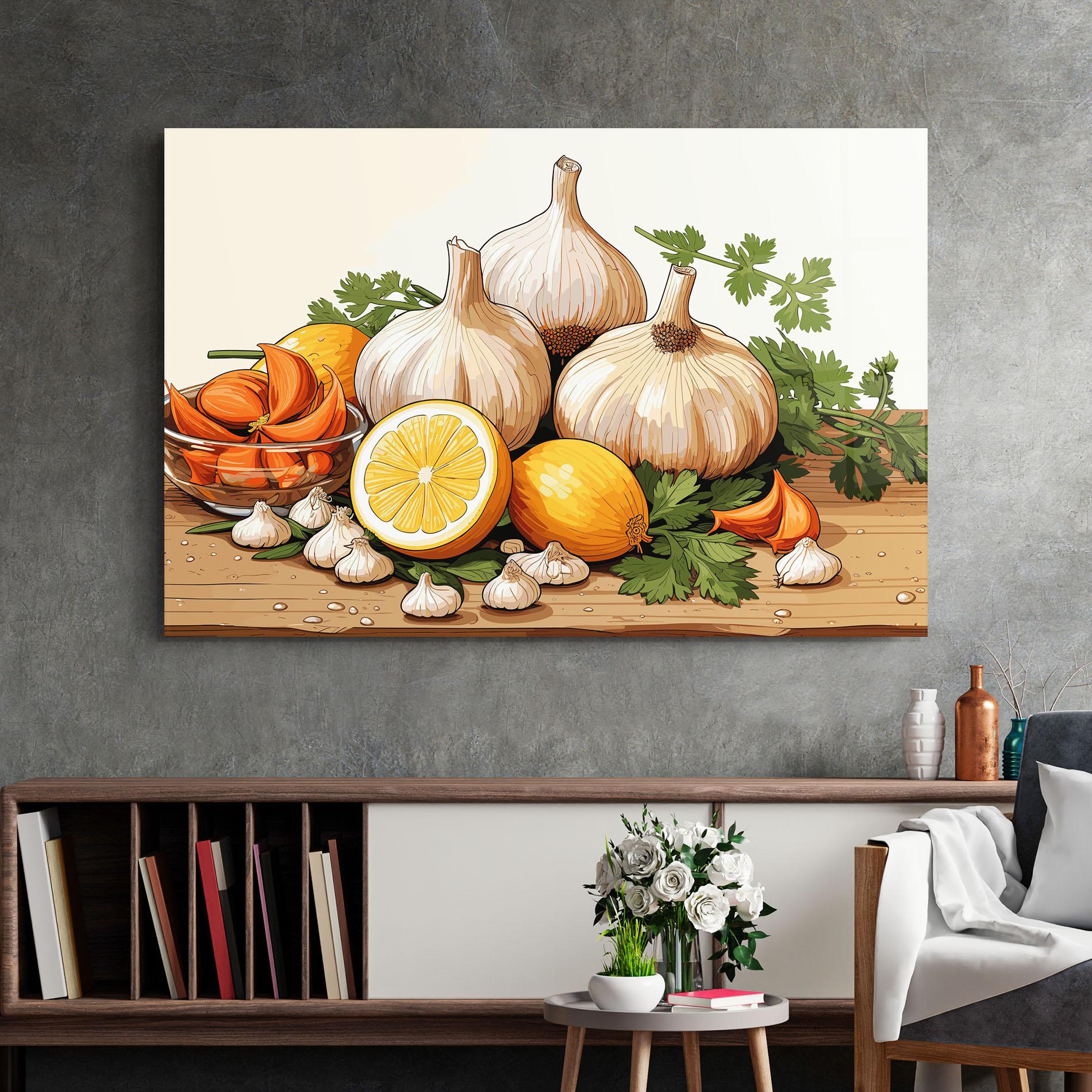 Glasbild Garlic Seasoning mockup 2