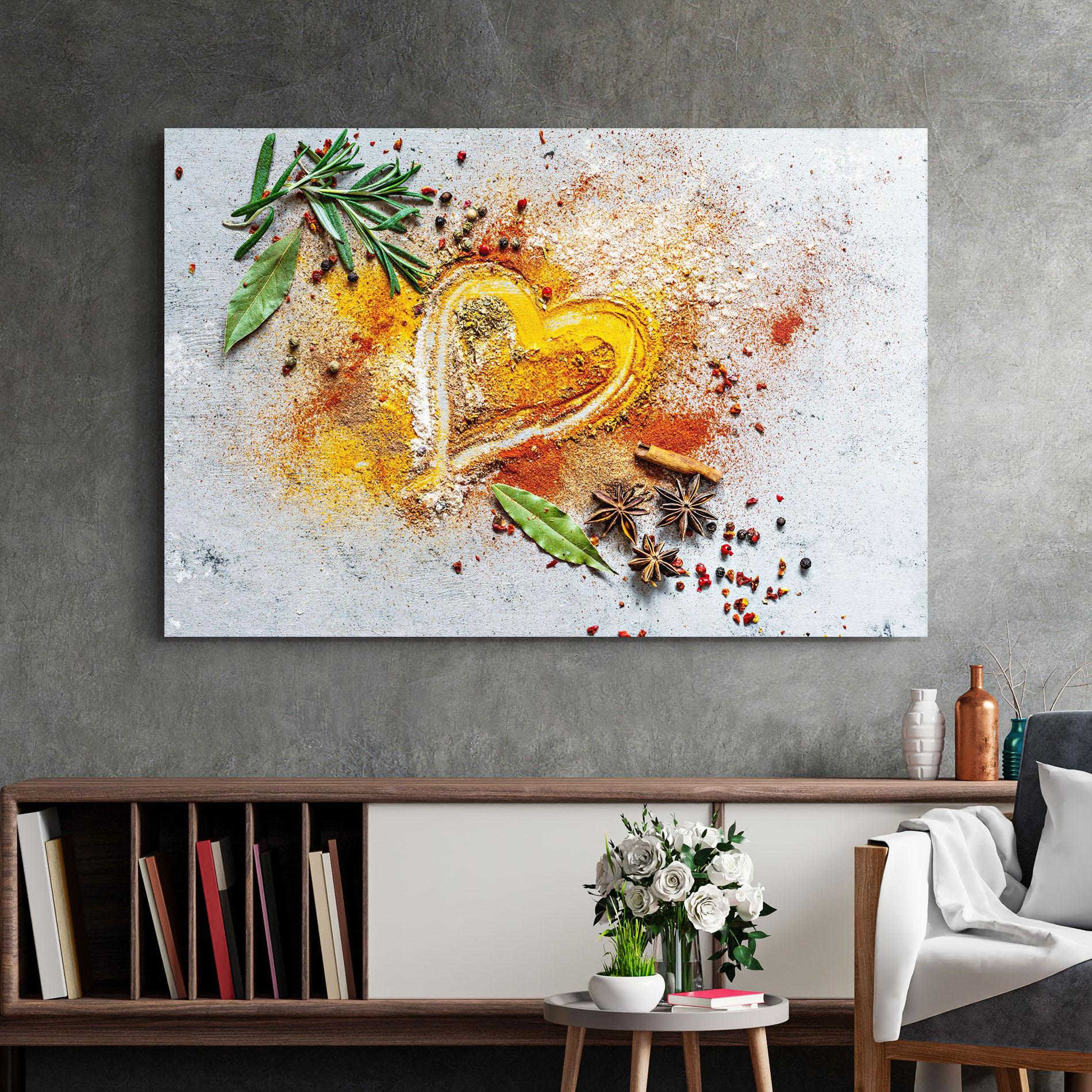 Glasbild Heart Spice Powders mockup 2