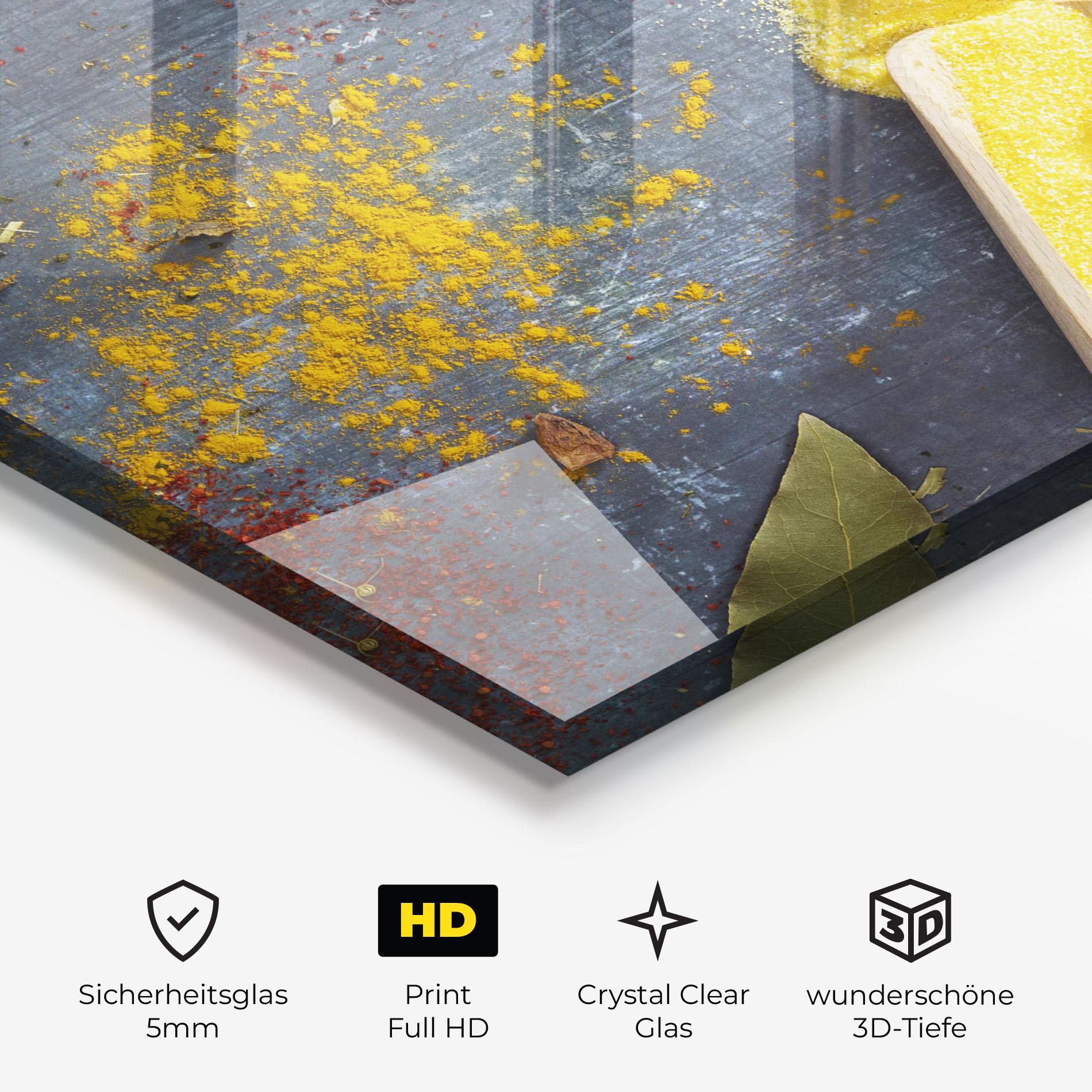 Glasbild Bowls With Spices mockup 3