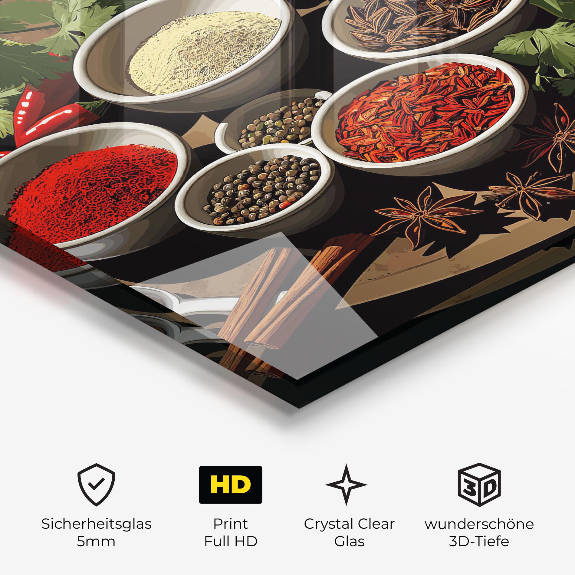 Glasbild Colorful Seasonings mockup 3
