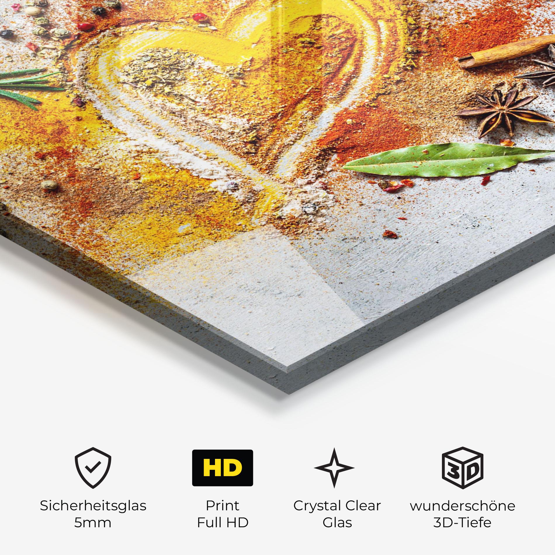 Glasbild Heart Spice Powders mockup 3