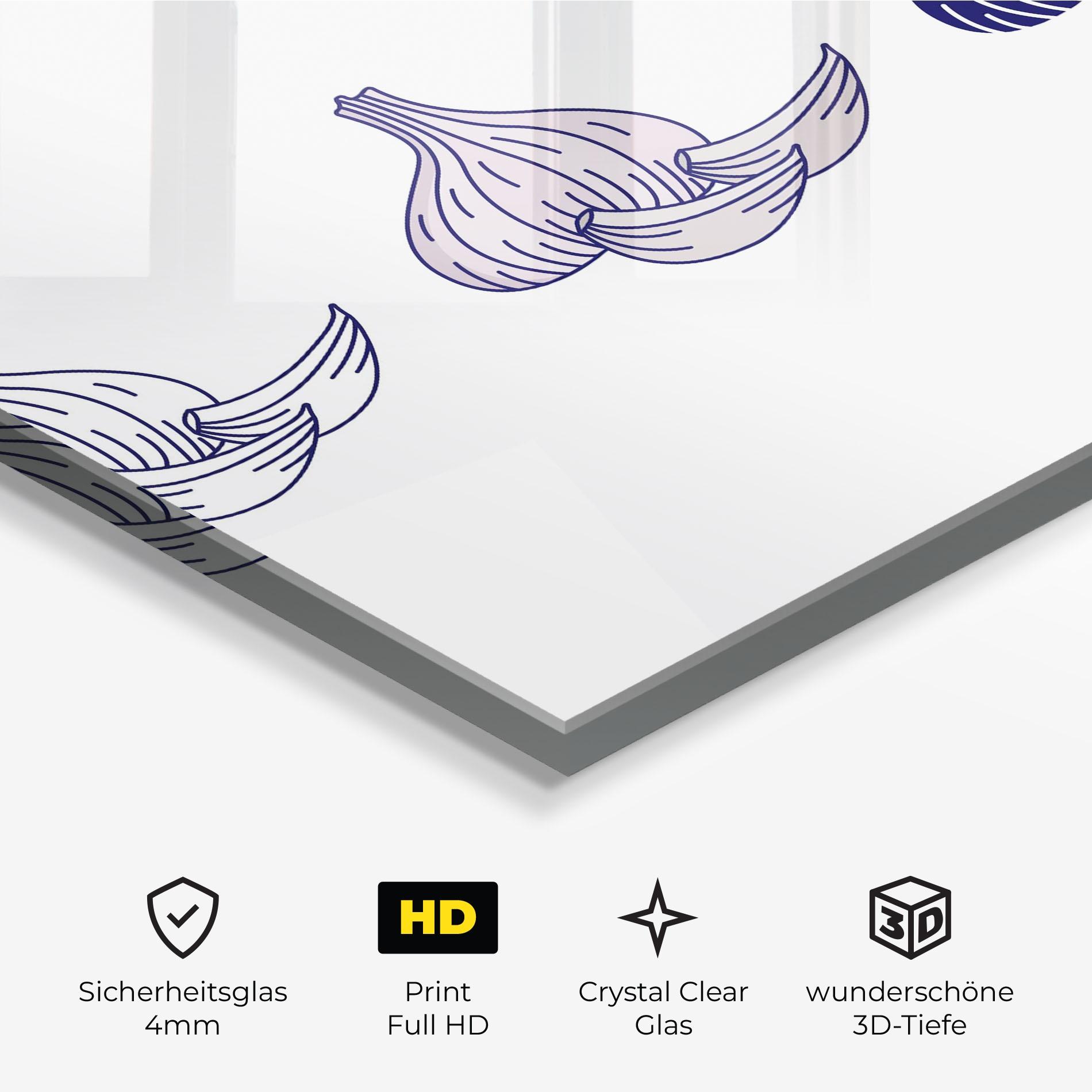 Glasbild Blue Garlic mockup 3