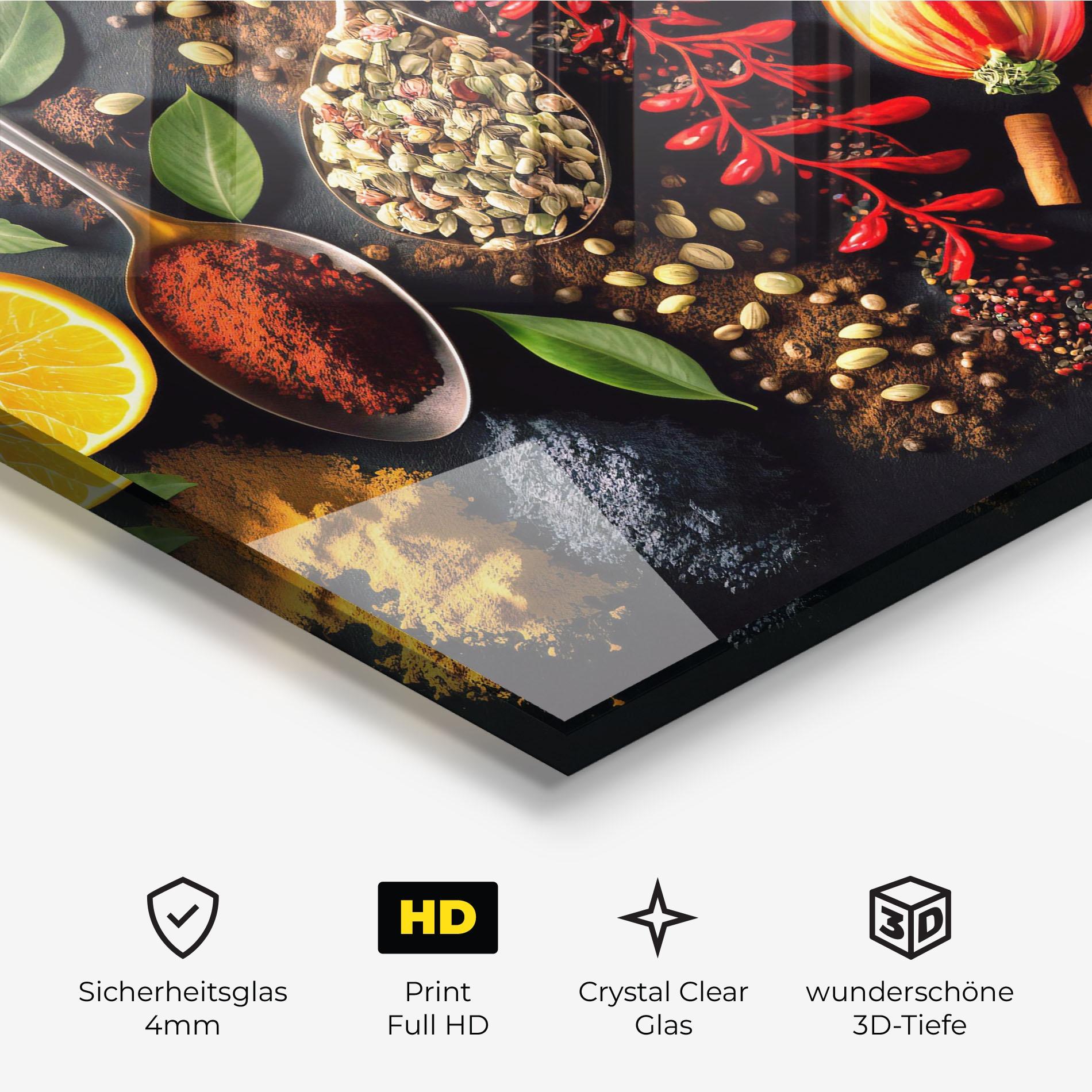 Glasbild Closeup Pices mockup 3