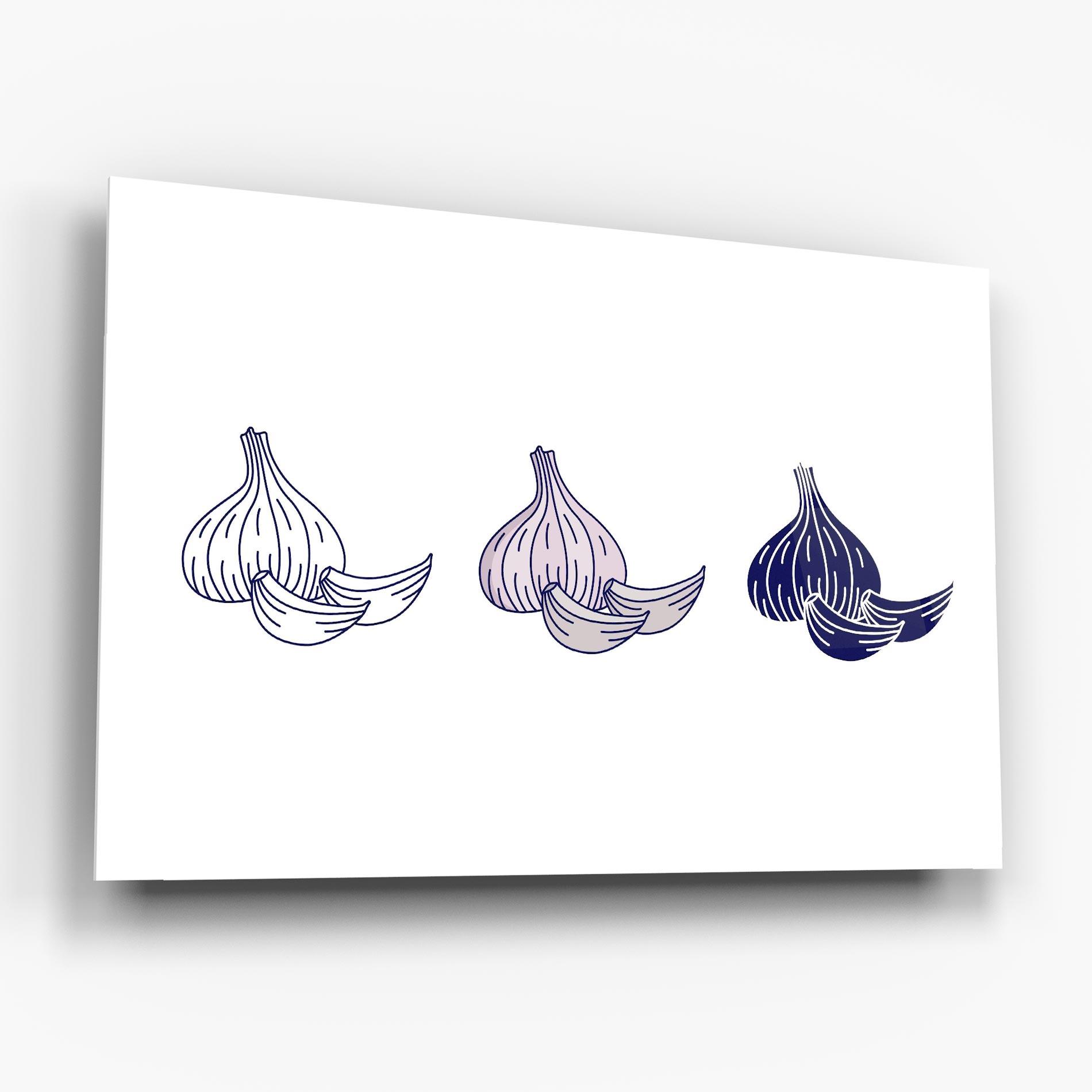 Glasbild Blue Garlic mockup 6