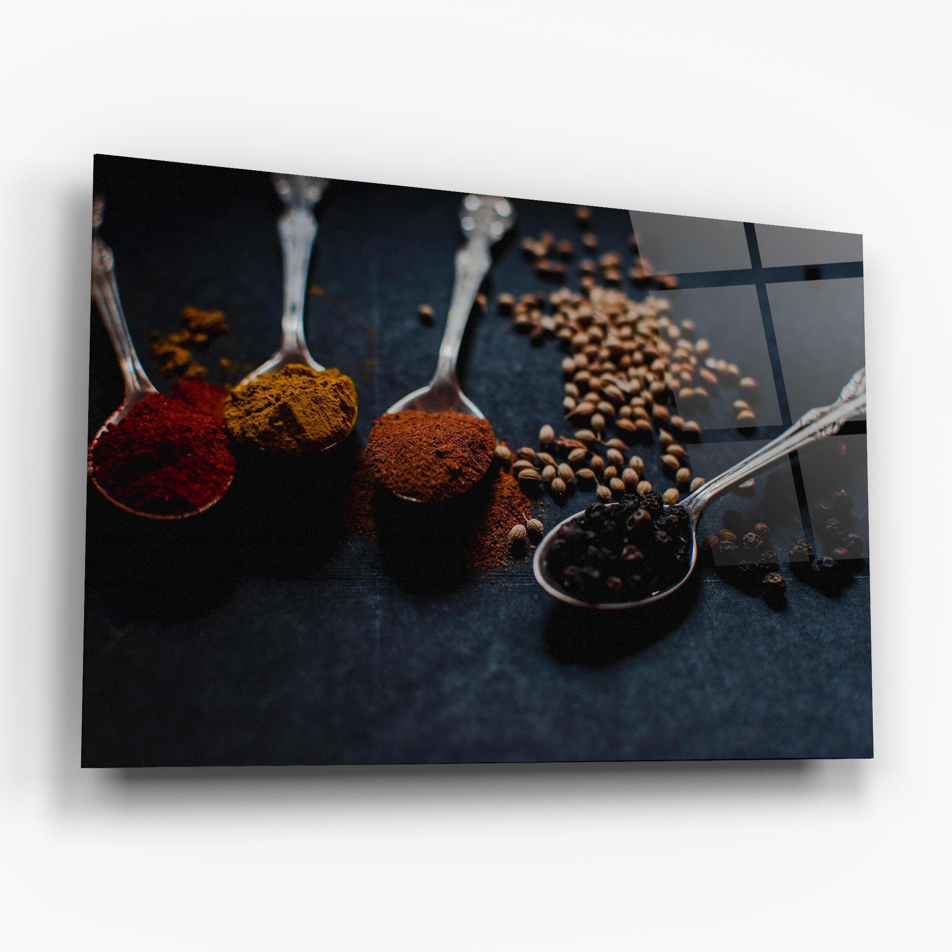 Glasbild Spices Spoon mockup 6