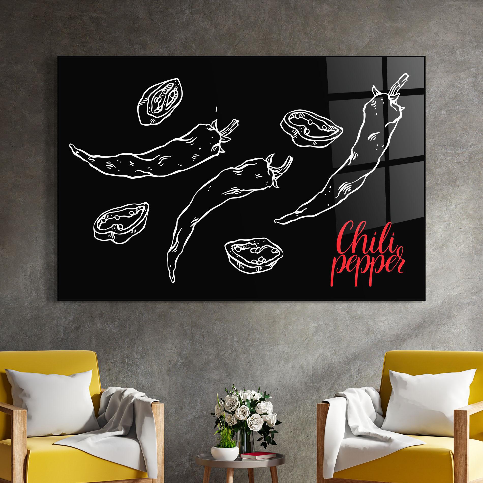 Glasbild Chili Papper mockup 4