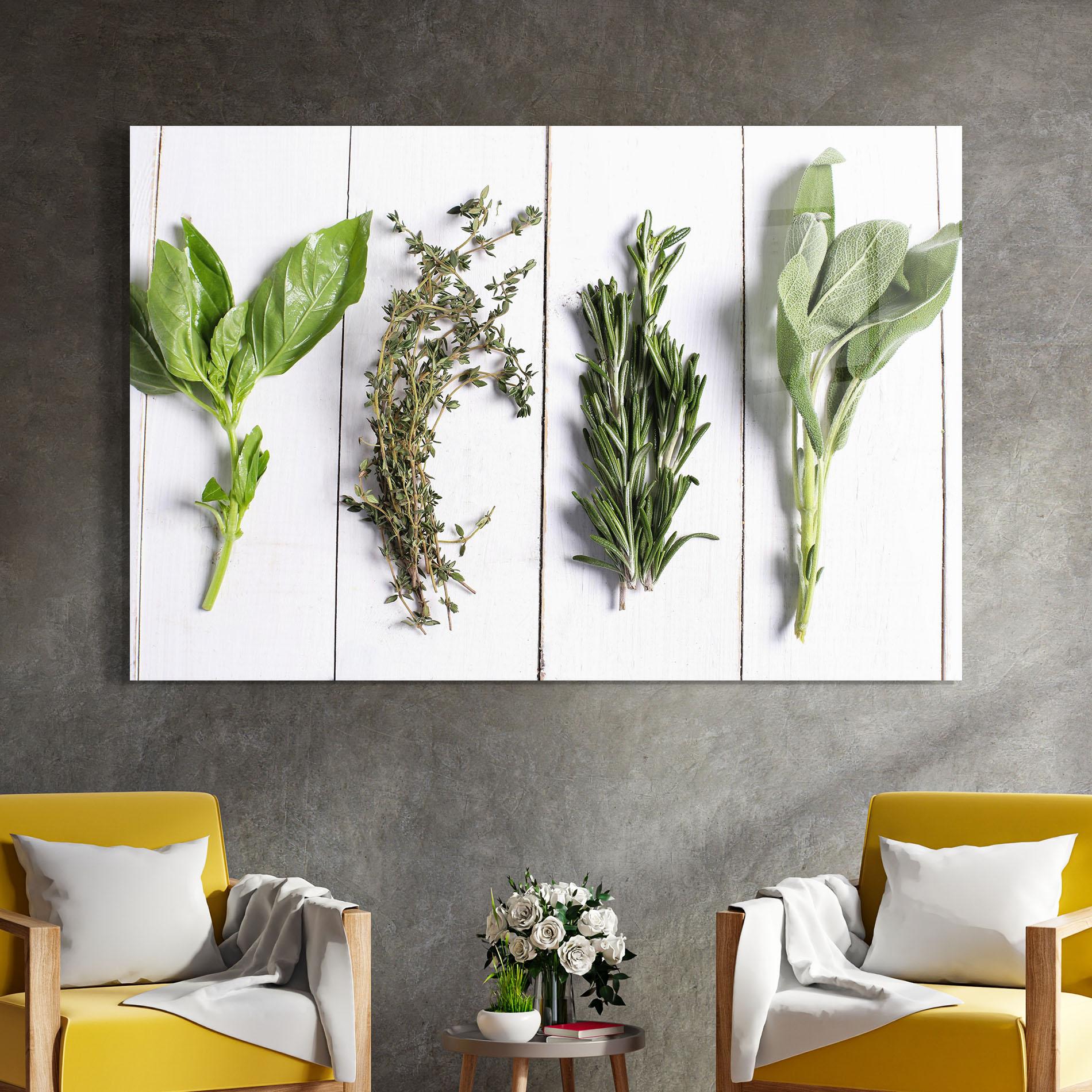 Glasbild Different Herbs mockup 4