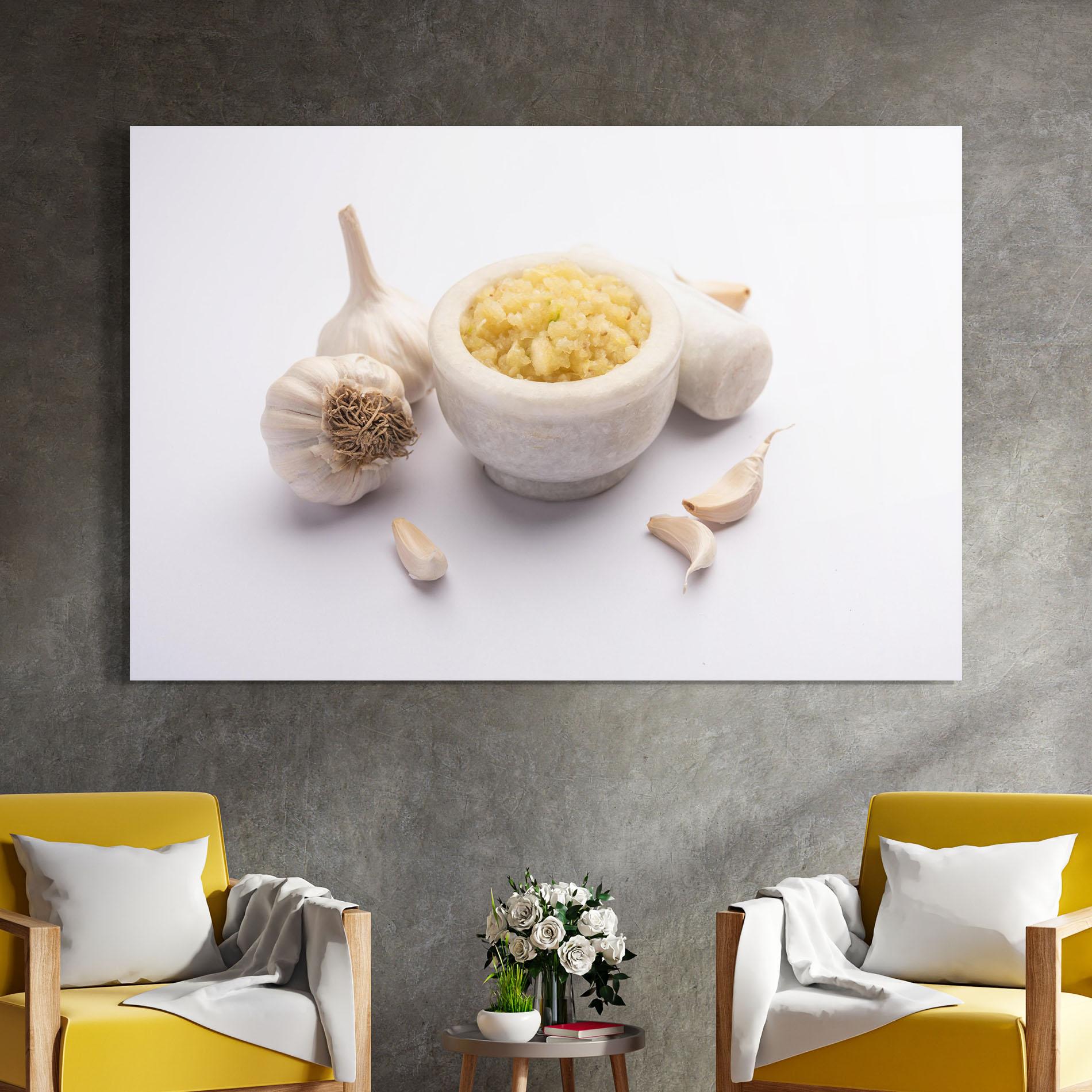 Glasbild Garlic Paste mockup 4