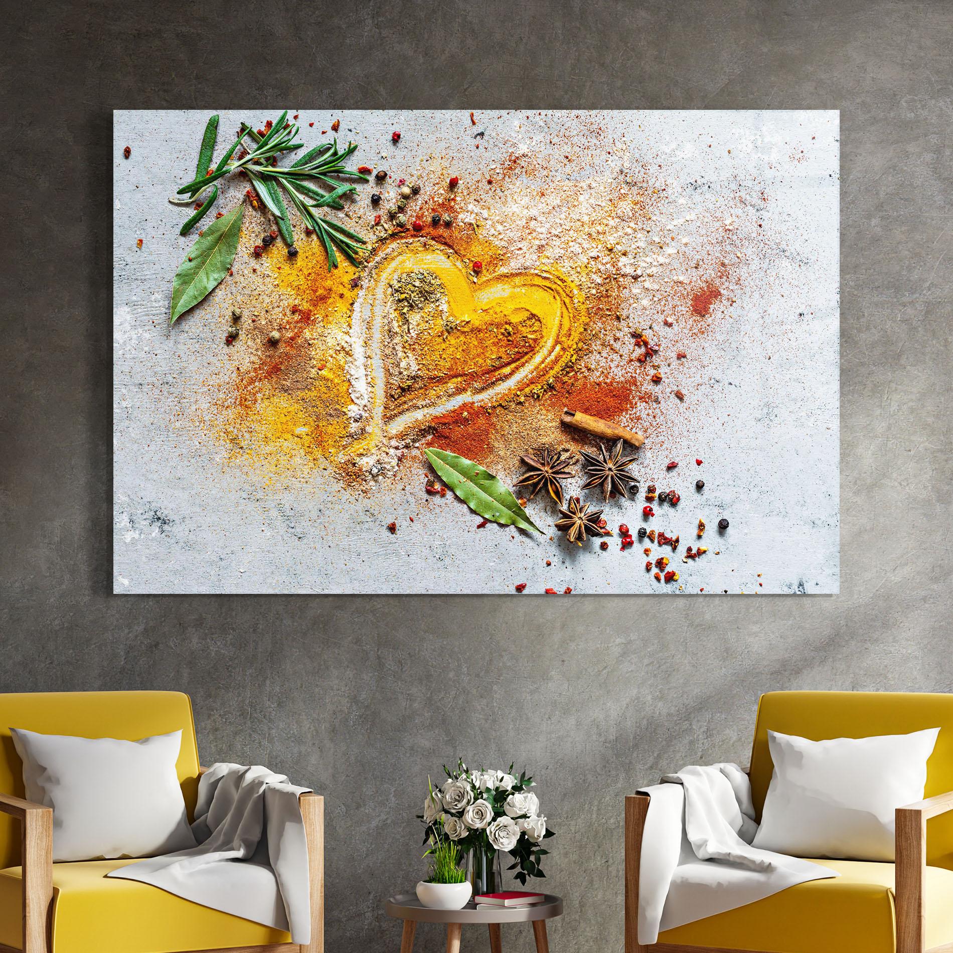 Glasbild Heart Spice Powders mockup 4