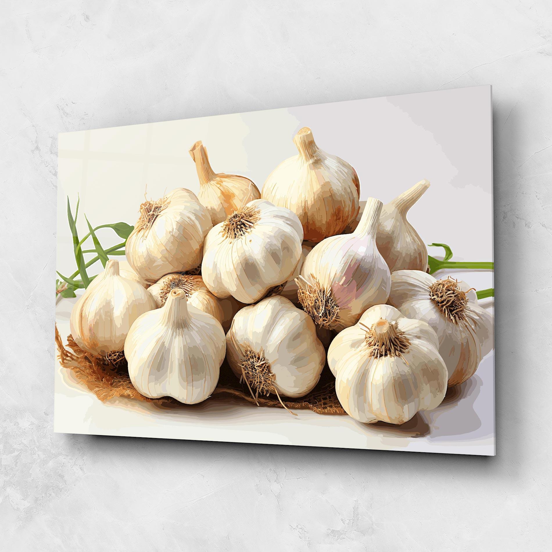 Glasbild Garlic Art mockup 1