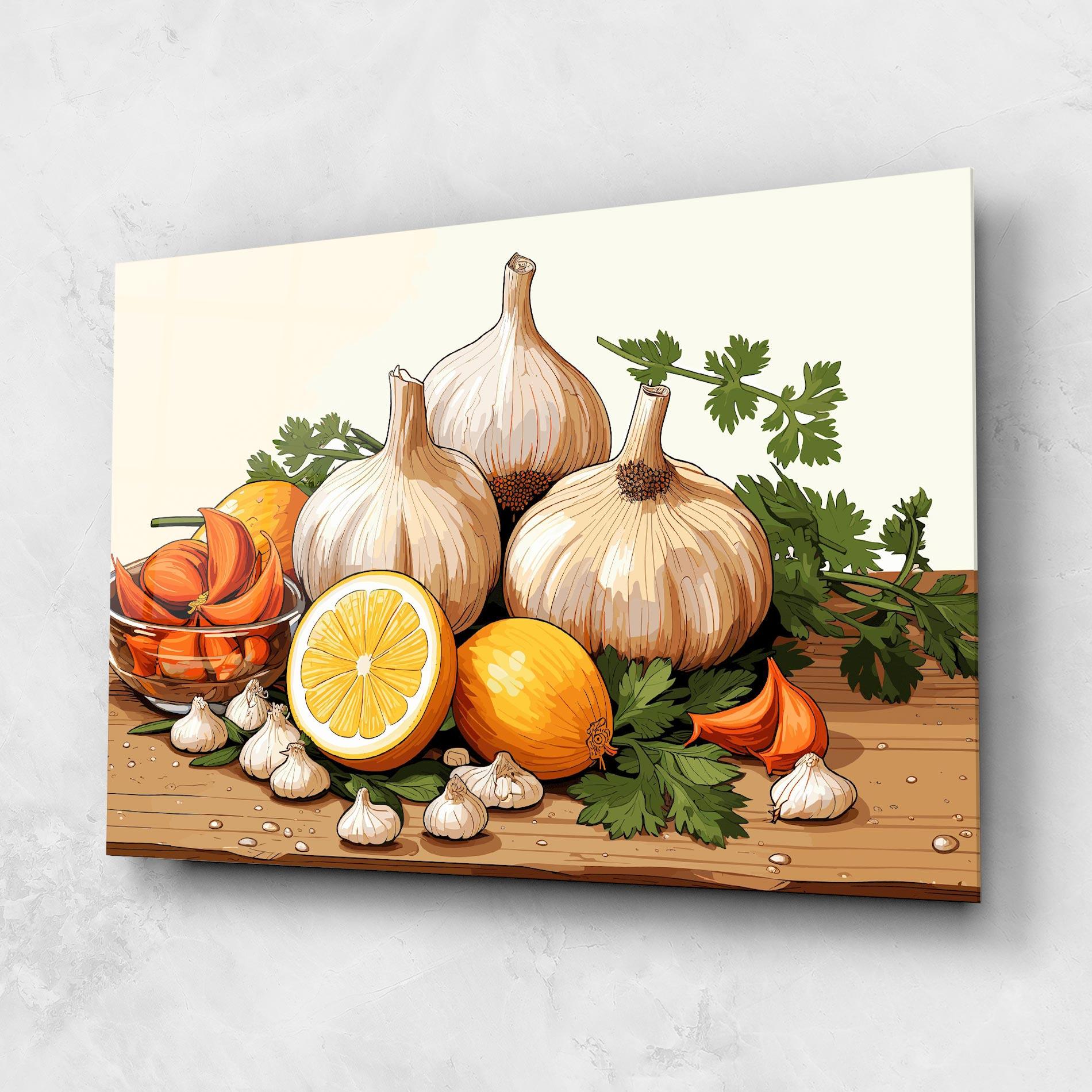 Glasbild Garlic Seasoning mockup 1