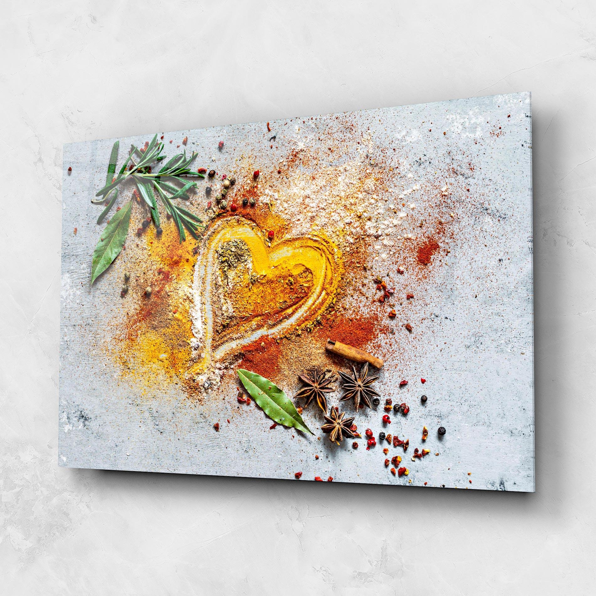 Glasbild Heart Spice Powders mockup 1
