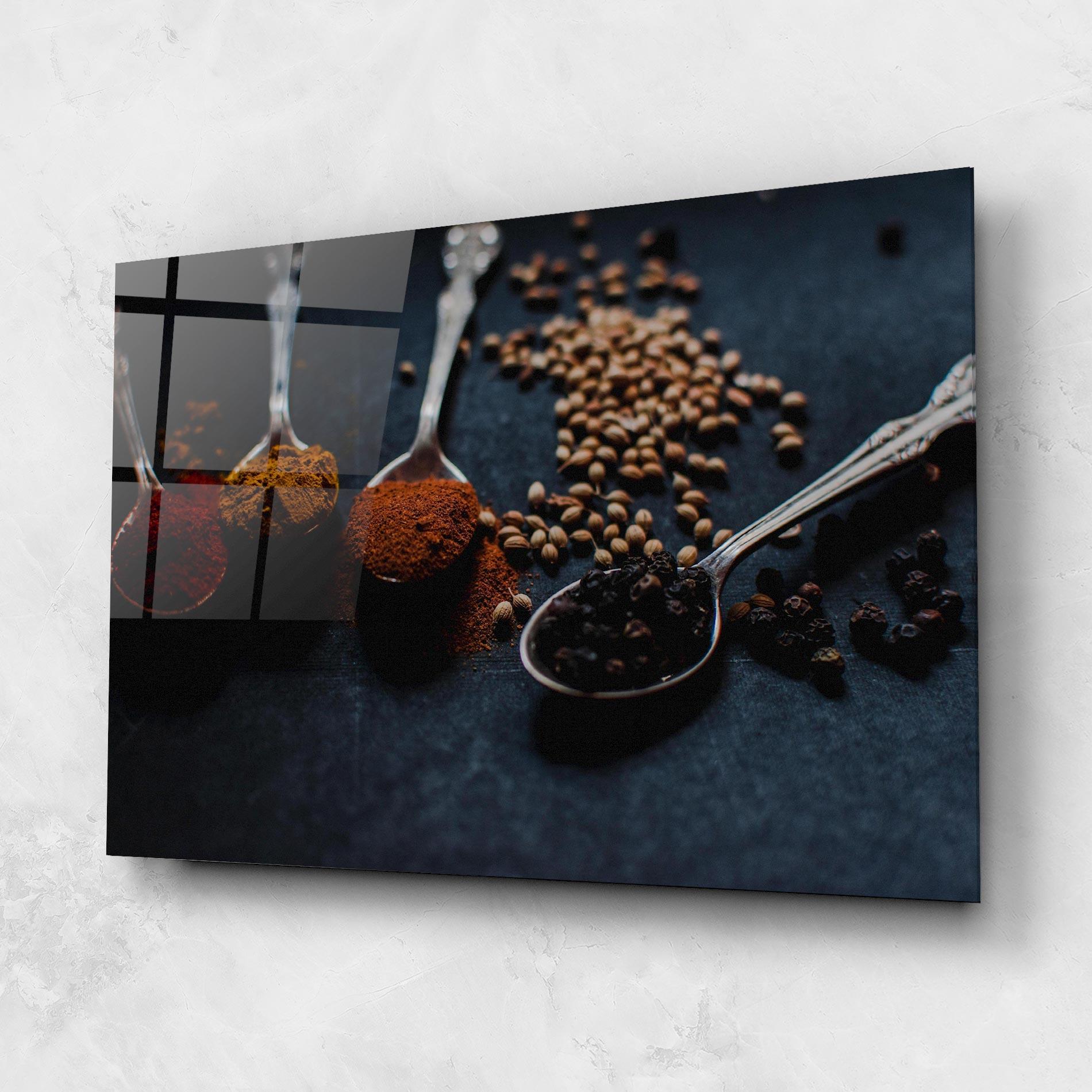 Glasbild Spices Spoon mockup 1