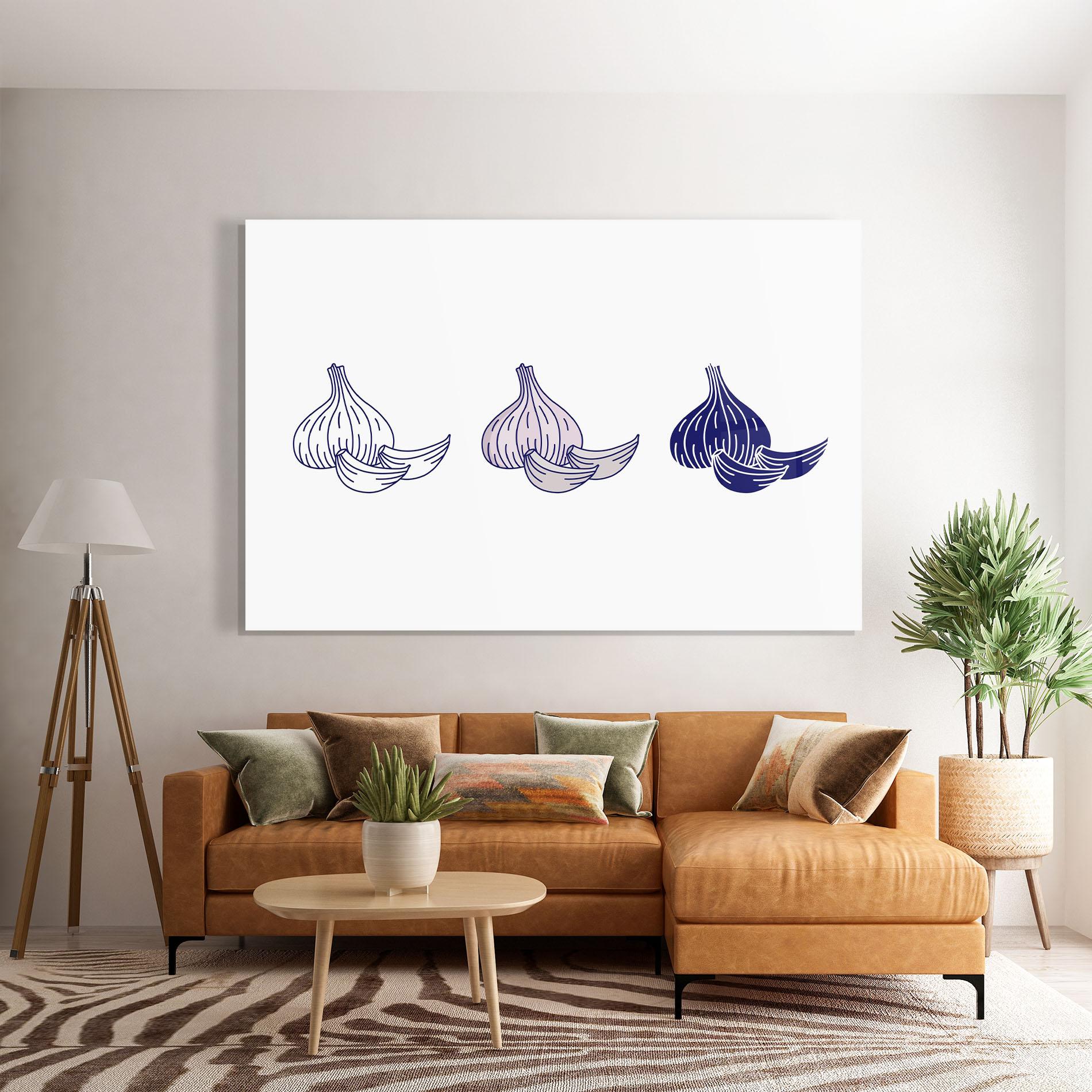 Glasbild Blue Garlic mockup 7