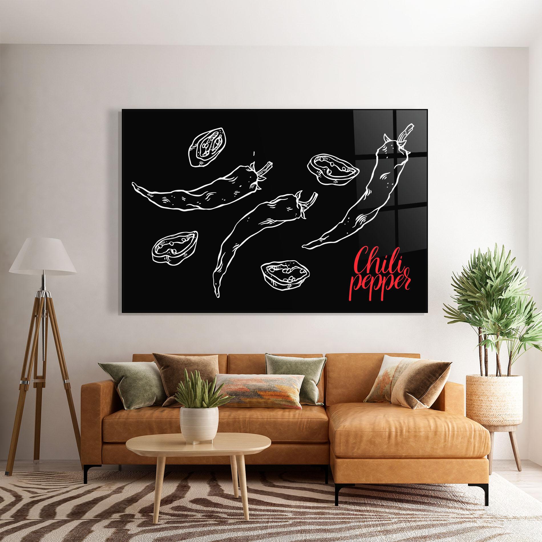 Glasbild Chili Papper mockup 7