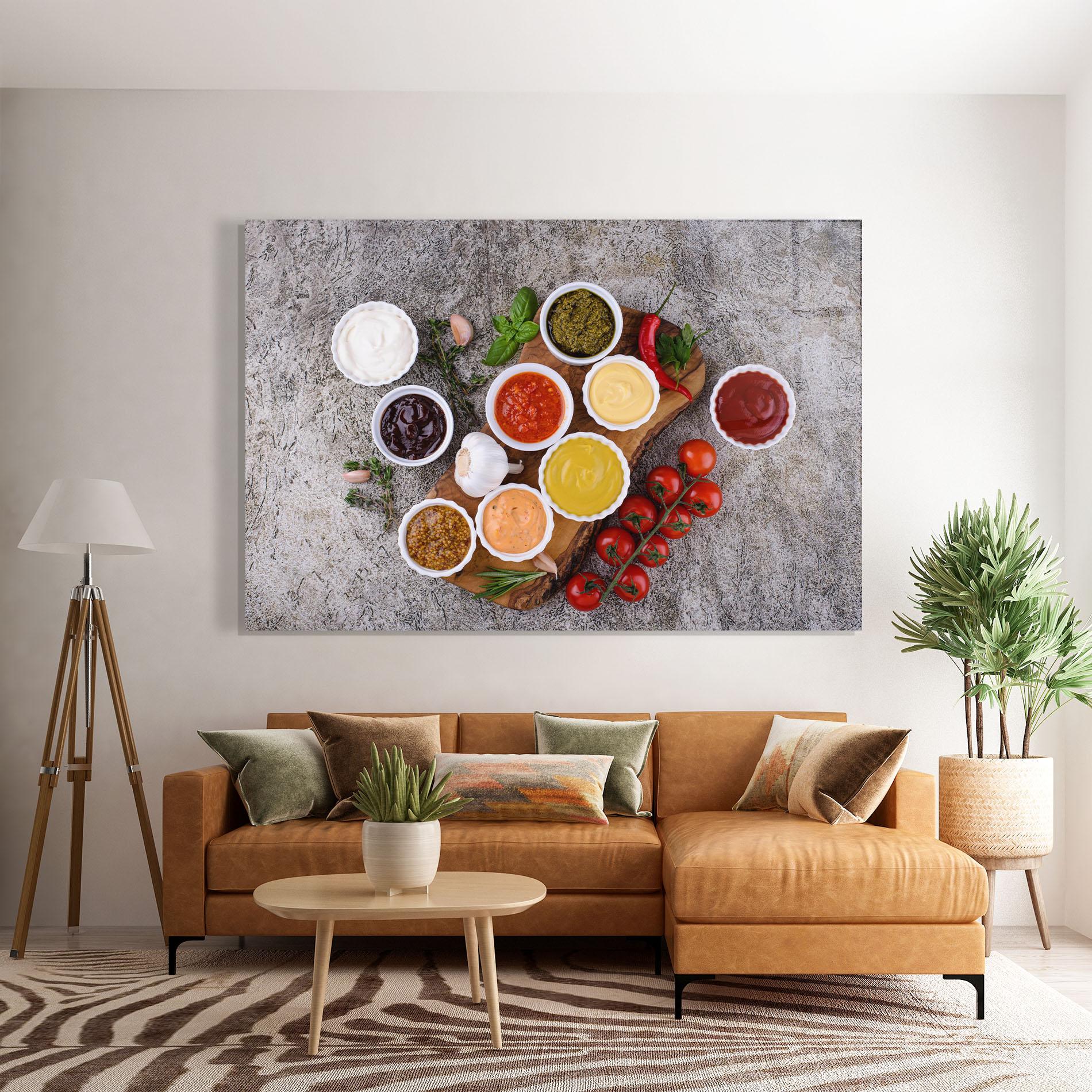 Glasbild Different Sauces mockup 7