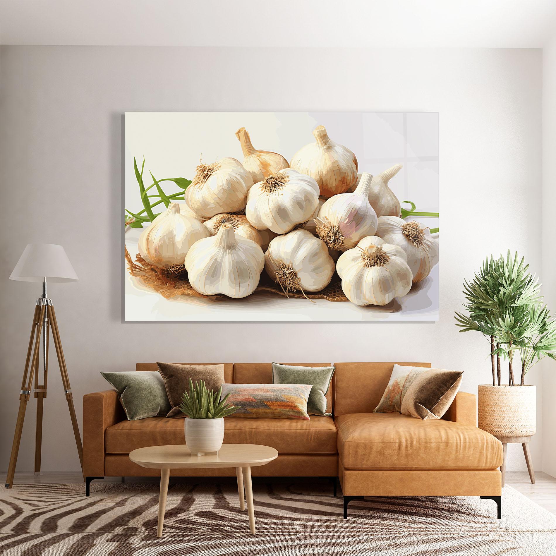 Glasbild Garlic Art mockup 7